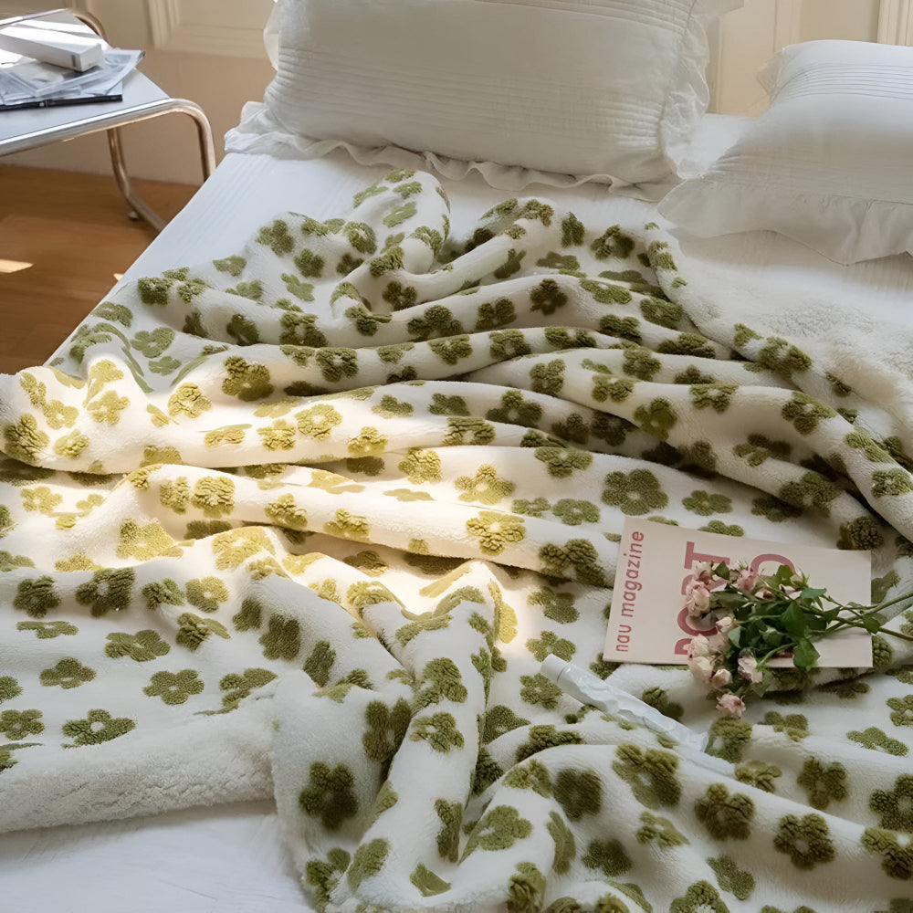 Throw Blanket Plush Microfiber Retro Floral 59x79 - Image 2