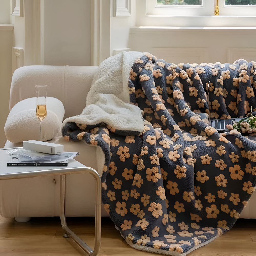 Throw Blanket Plush Microfiber Retro Floral 59x79 - Image 7
