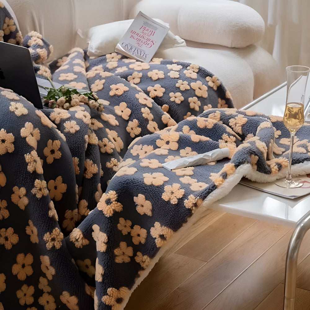 Throw Blanket Plush Microfiber Retro Floral 59x79 - Image 8