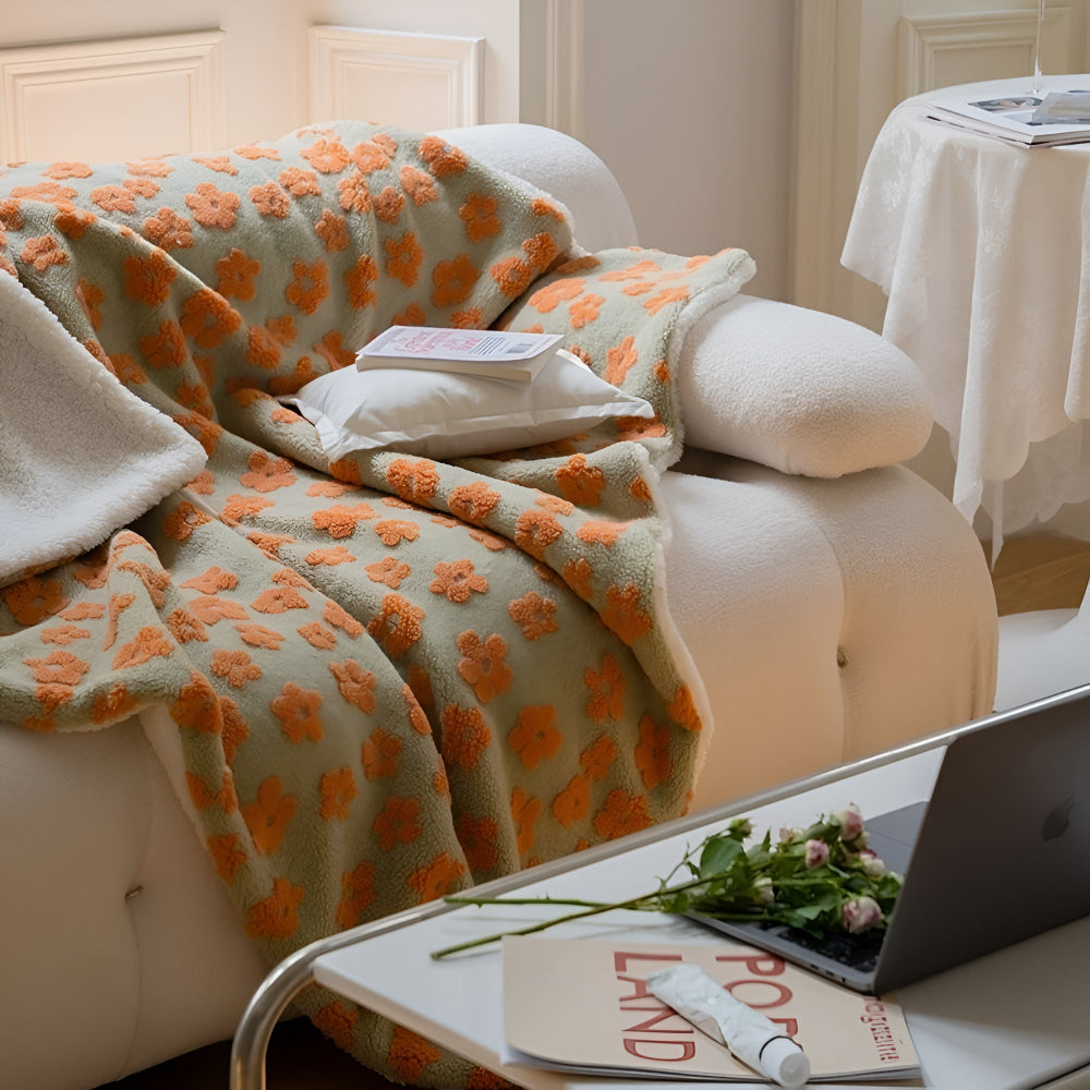 Throw Blanket Plush Microfiber Retro Floral 59x79 - Image 9