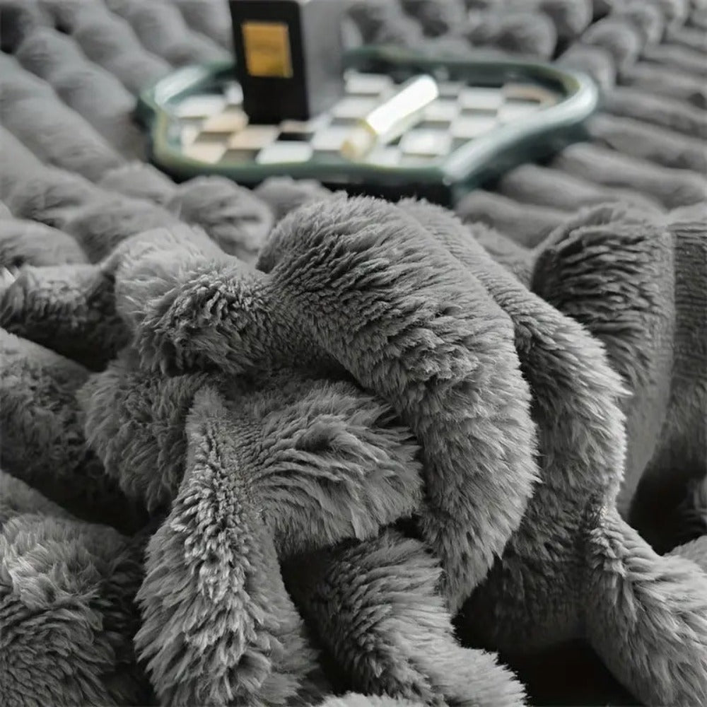 Throw Blanket Plush Ribbed All Season - Image 5