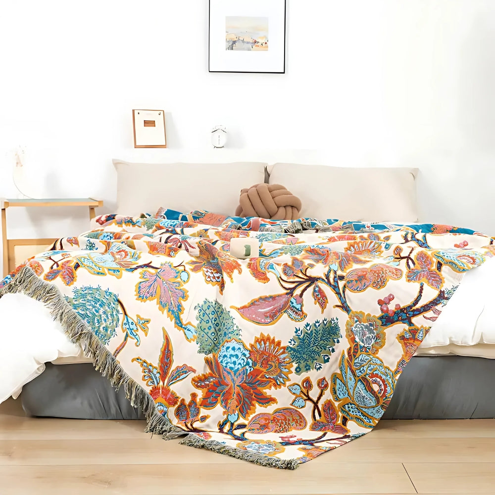Throw Blanket Reversible 100% Cotton & Machine Washable - Image 2