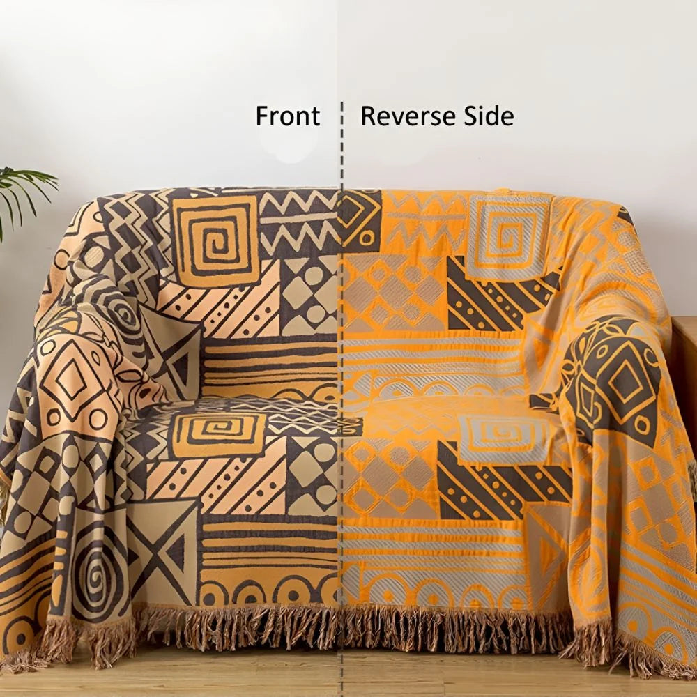 Throw Blanket Reversible 100% Cotton Tassel Fringe - Image 10