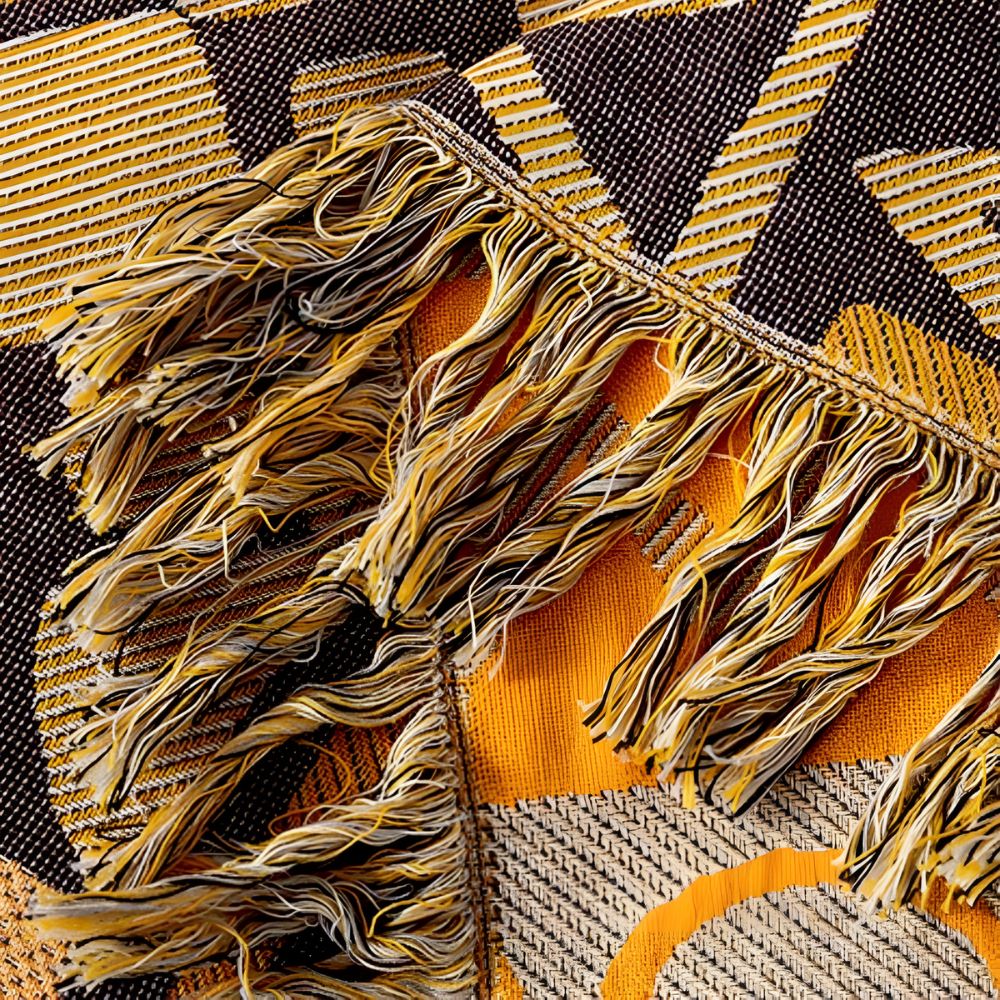 Throw Blanket Reversible 100% Cotton Tassel Fringe - Image 4