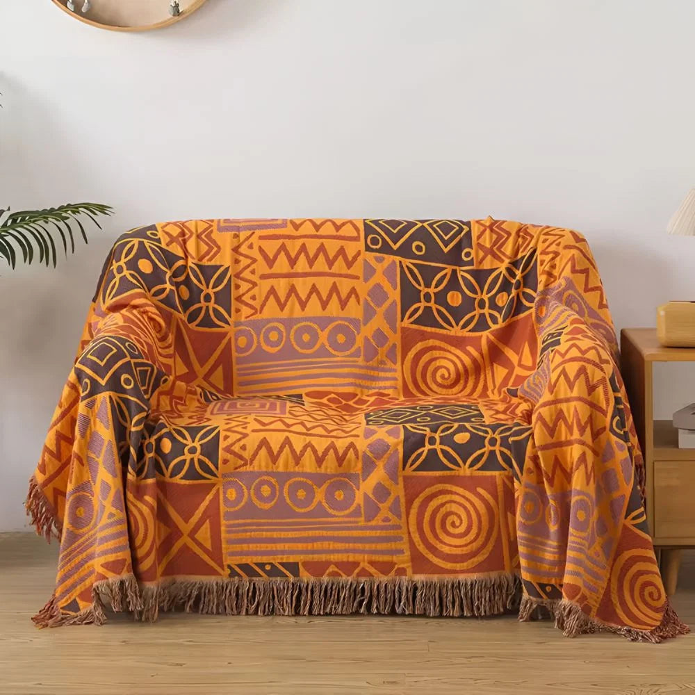 Throw Blanket Reversible 100% Cotton Tassel Fringe - Image 6