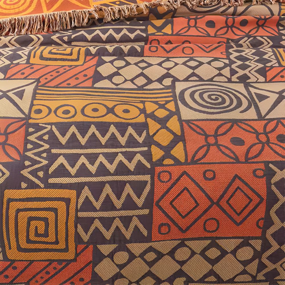 Throw Blanket Reversible 100% Cotton Tassel Fringe - Image 7