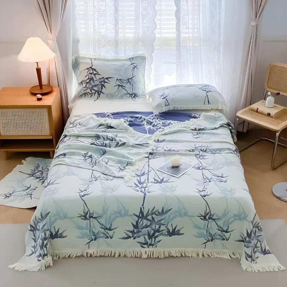 Throw Blanket Reversible Jacquard Cotton - Image 3