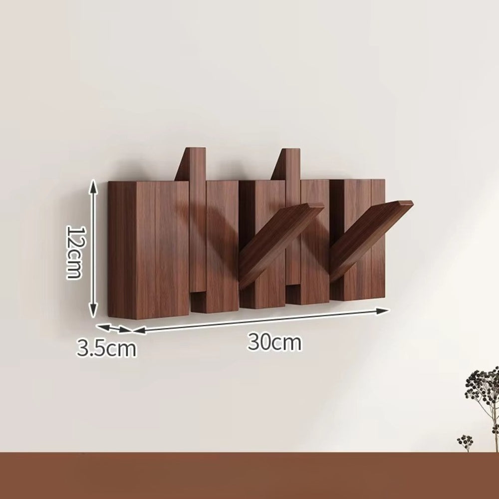 Wall Hook Rack Foldable Piano-Key Natural Wood - Image 10