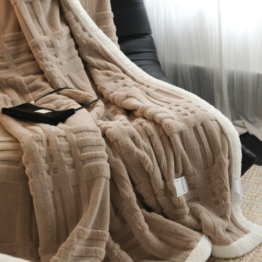 Winter Blanket Three-Dimensional Jacquard Plush Microfiber Machine Washable - Image 10