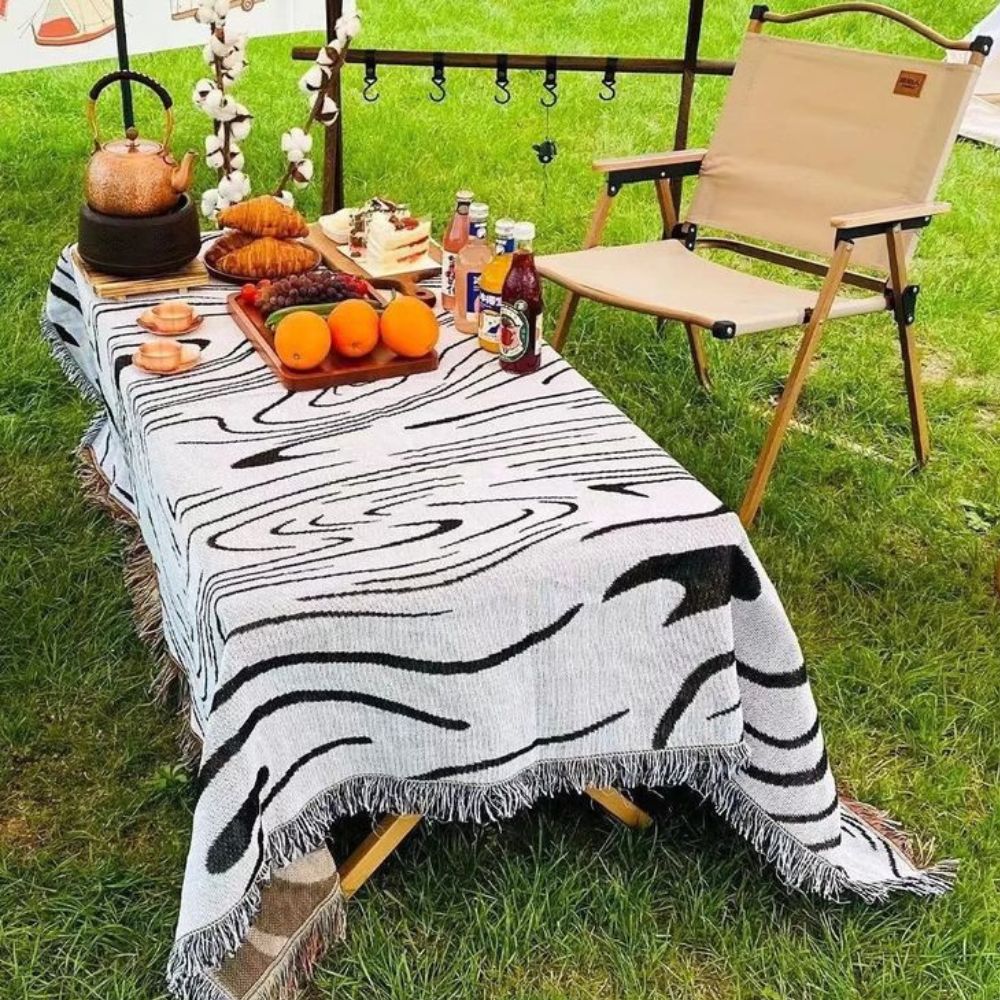 Woven Throw Blanket Marble Swirl 100% Cotton - Image 3