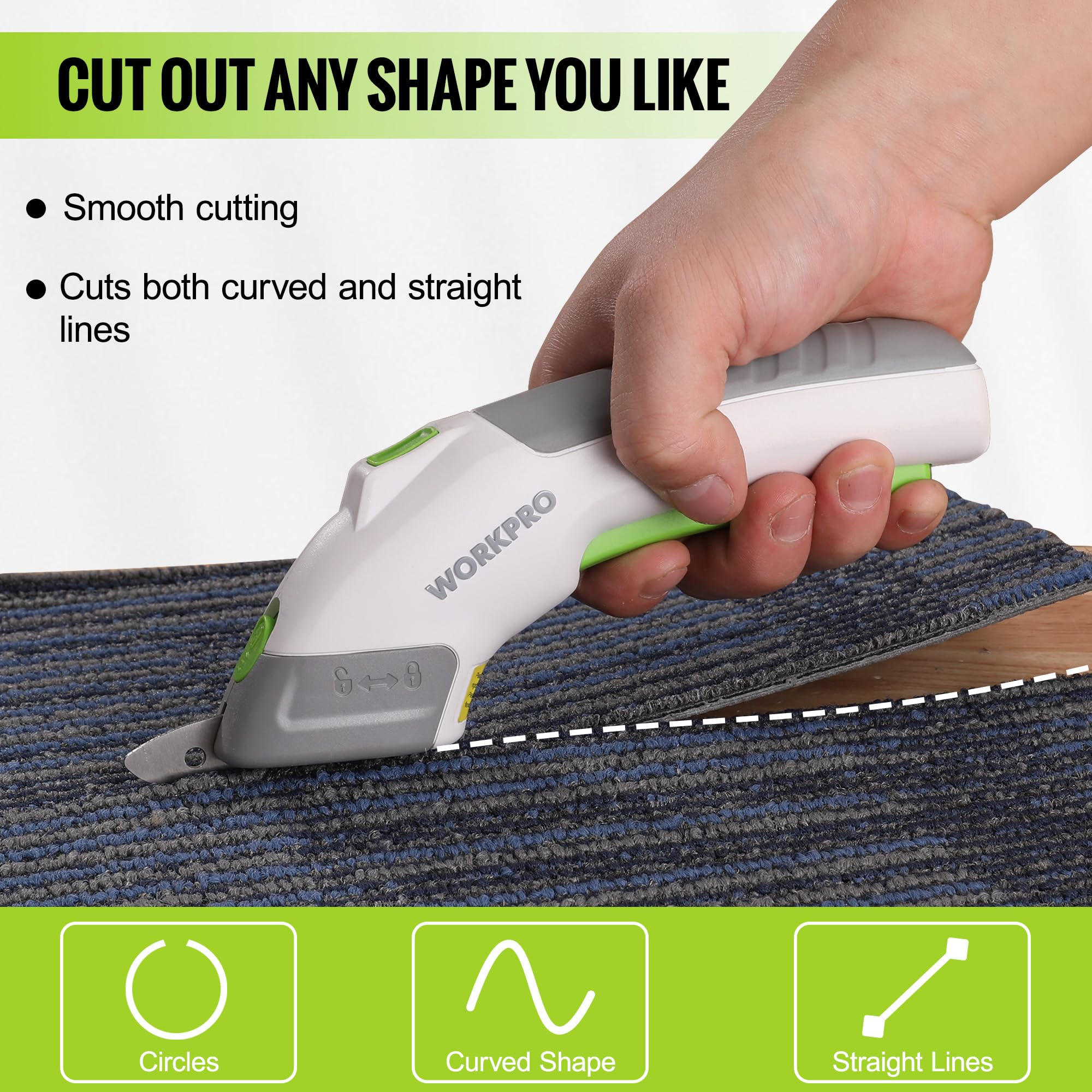 WORKPRO 4V Rechargeable Cordless Electric Scissors with 2 Blades - Image 4