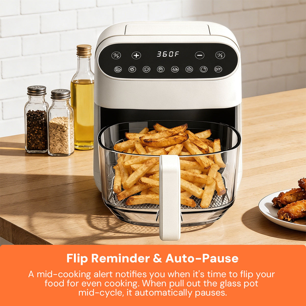 Kismile 5 Quart Glass Air Fryer, Non-Toxic PTFE-Free with 360° Visible Bowl, 8 Presets 12420KAF0 - Image 16