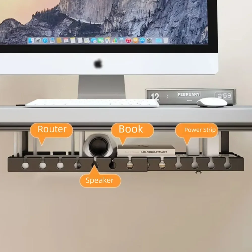 Adjustable Cable Organizer Tray for Under-Desk Use - Image 12