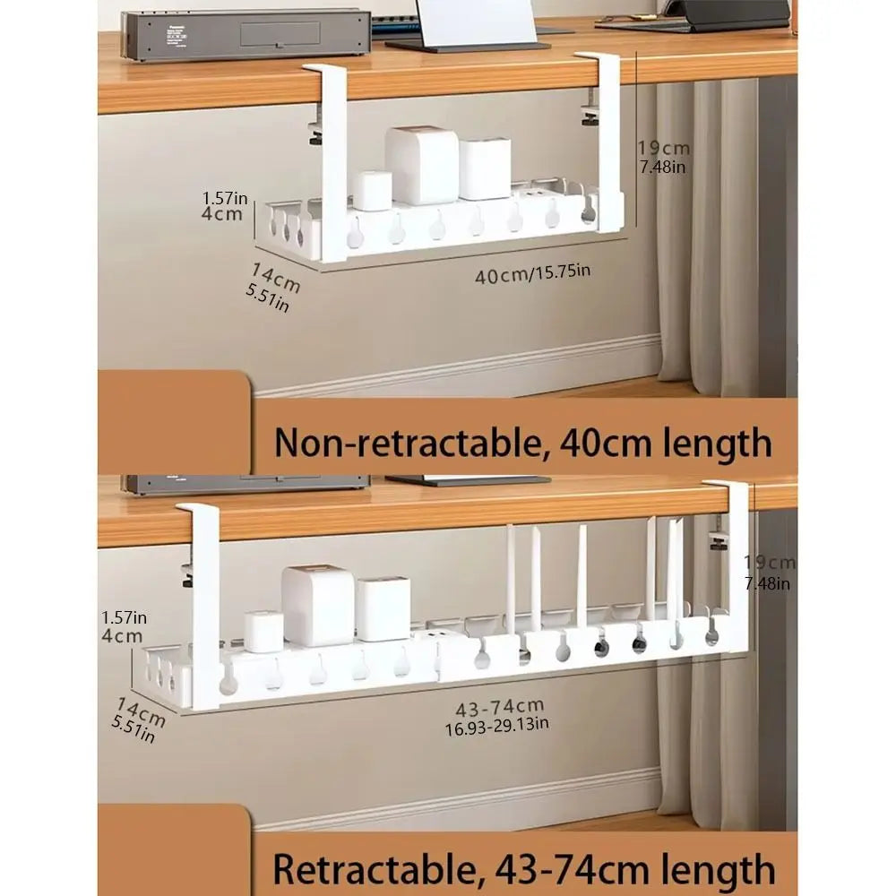 Adjustable Cable Organizer Tray for Under-Desk Use - Image 11