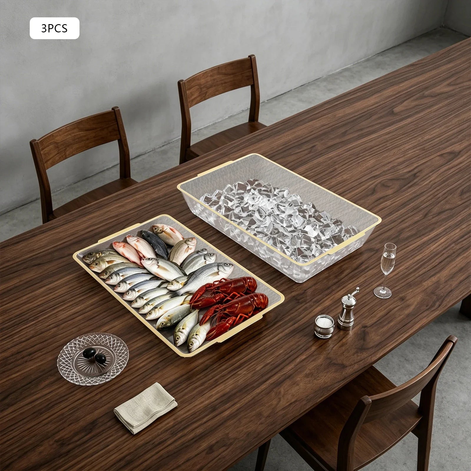 Serving Set with Chilled Tray and Bowls - Image 7