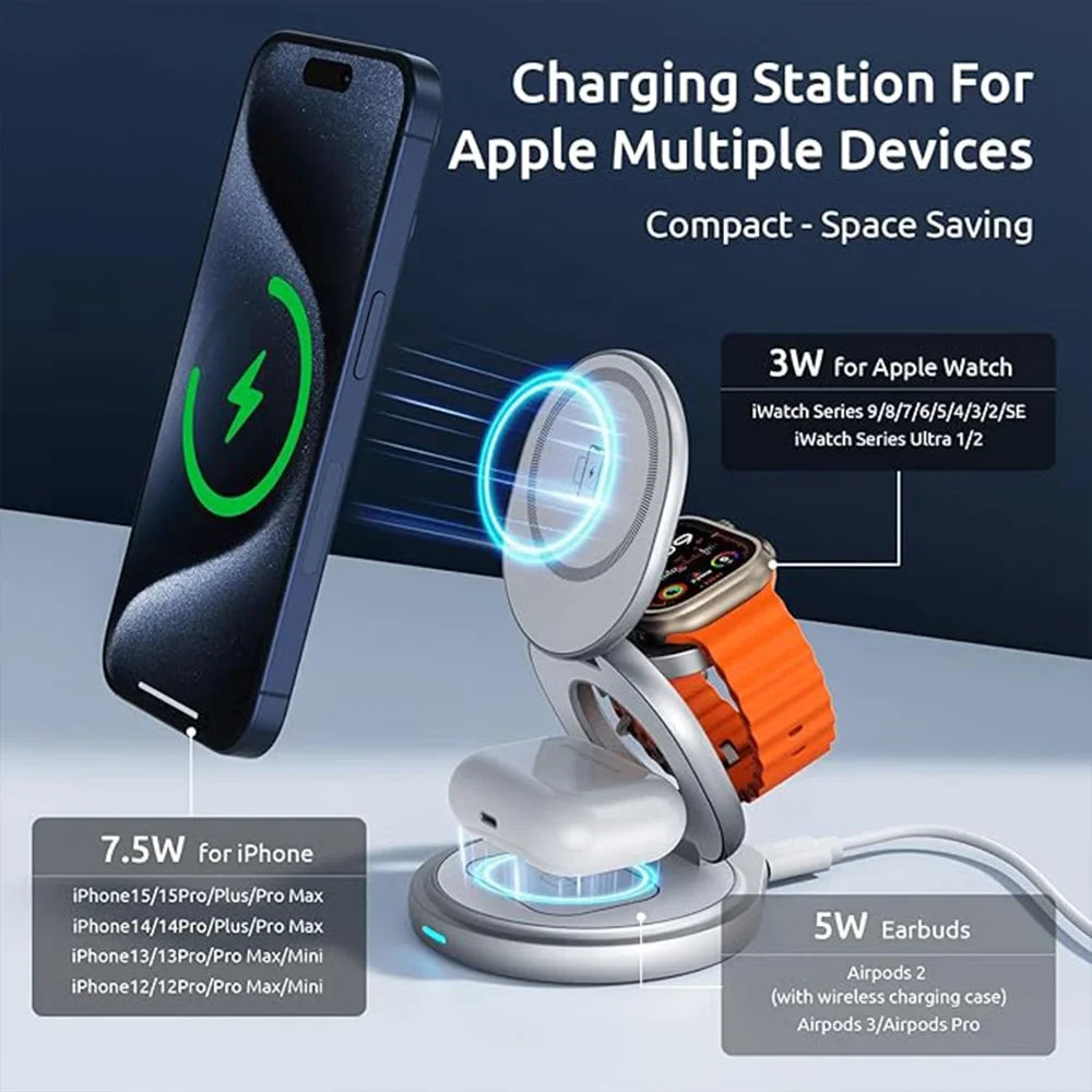 Magnetic Charging Stand with 3-in-1 Rotating Features - Image 2