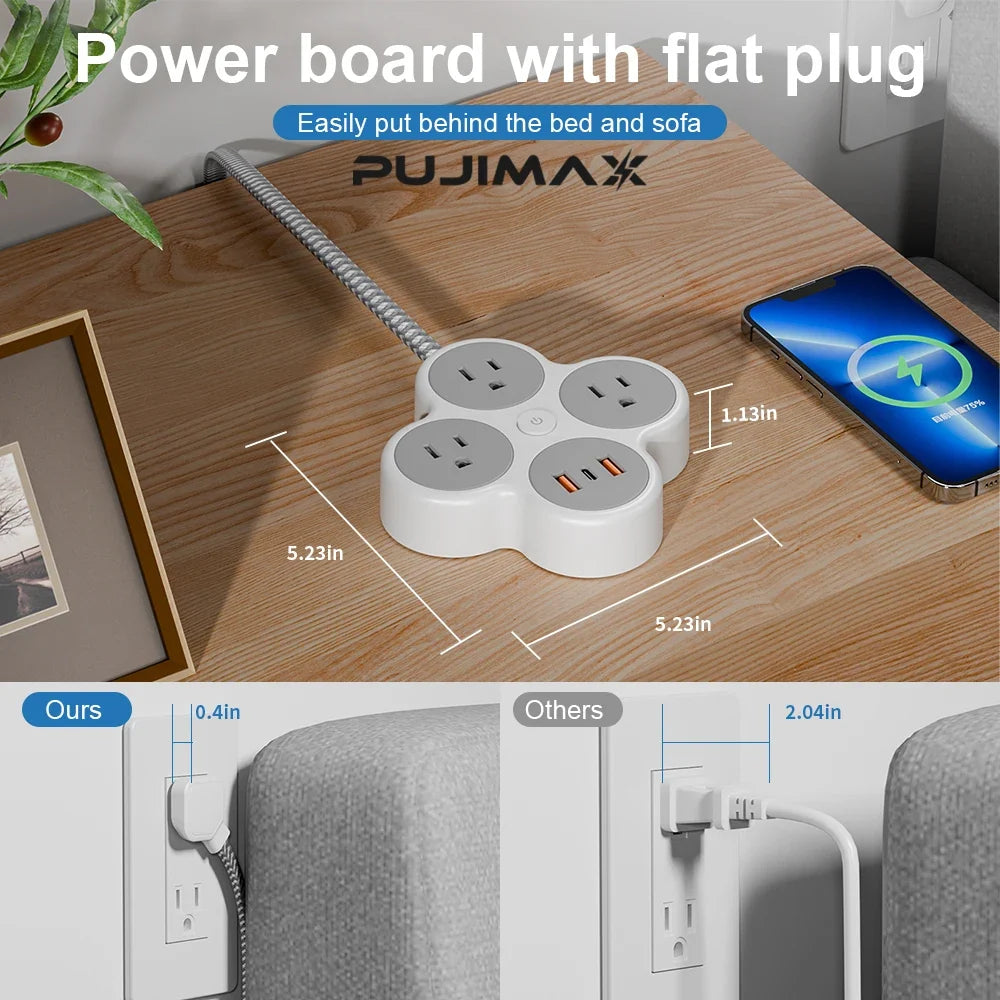 Multi-Outlet Power Strip with Braided Cable - Image 9