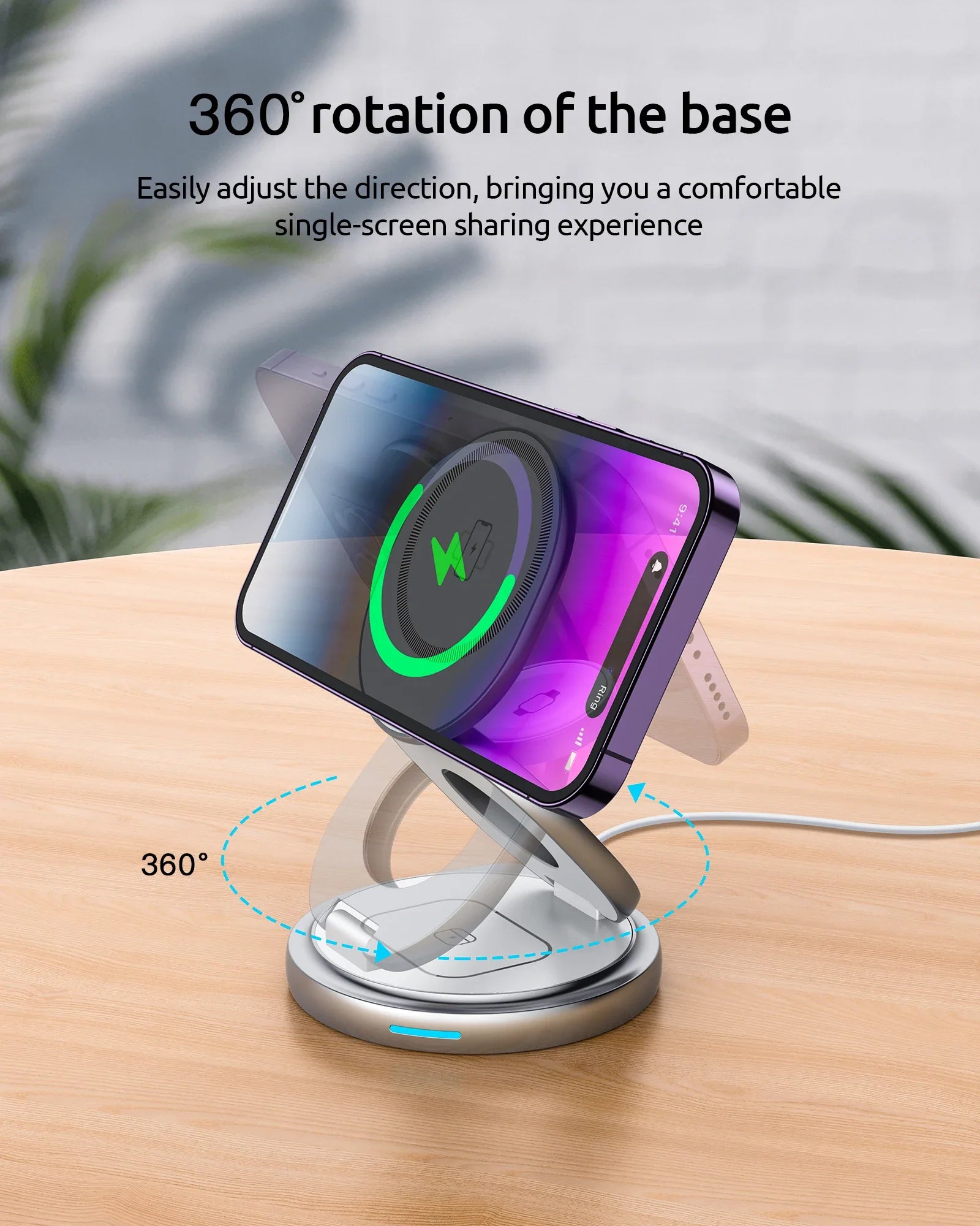 Magnetic Charging Stand with 3-in-1 Rotating Features - Image 11