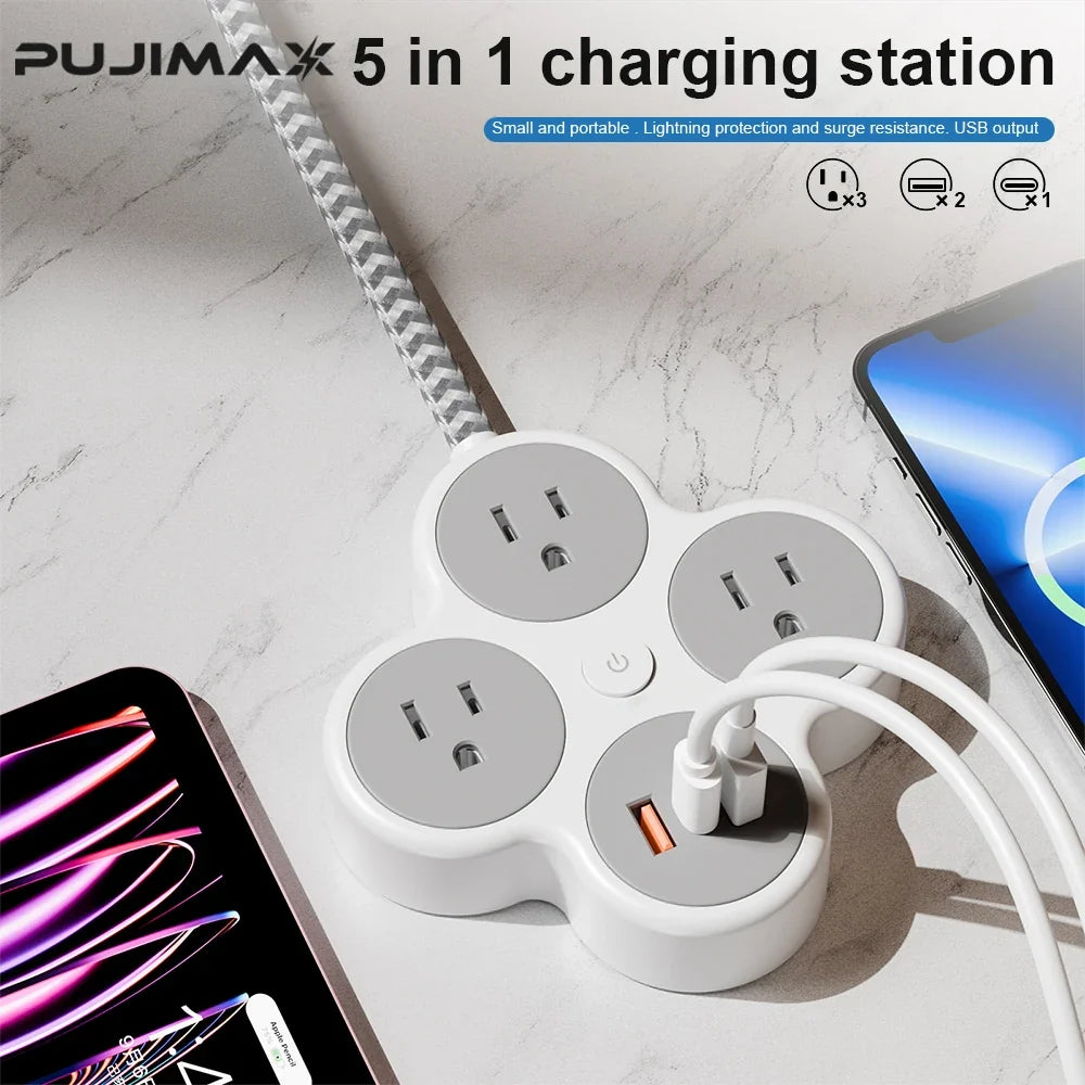 Multi-Outlet Power Strip with Braided Cable - Image 8