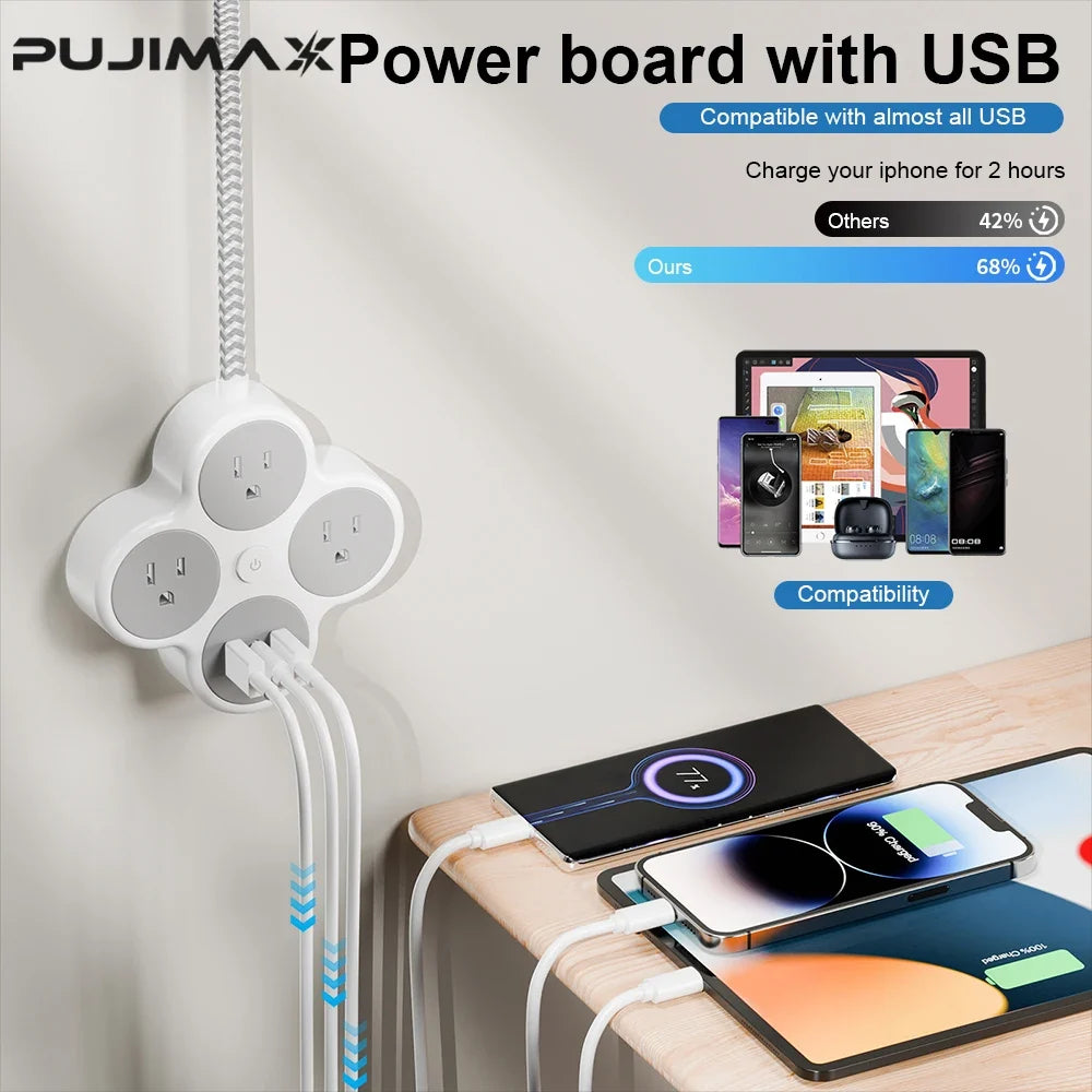 Multi-Outlet Power Strip with Braided Cable - Image 11