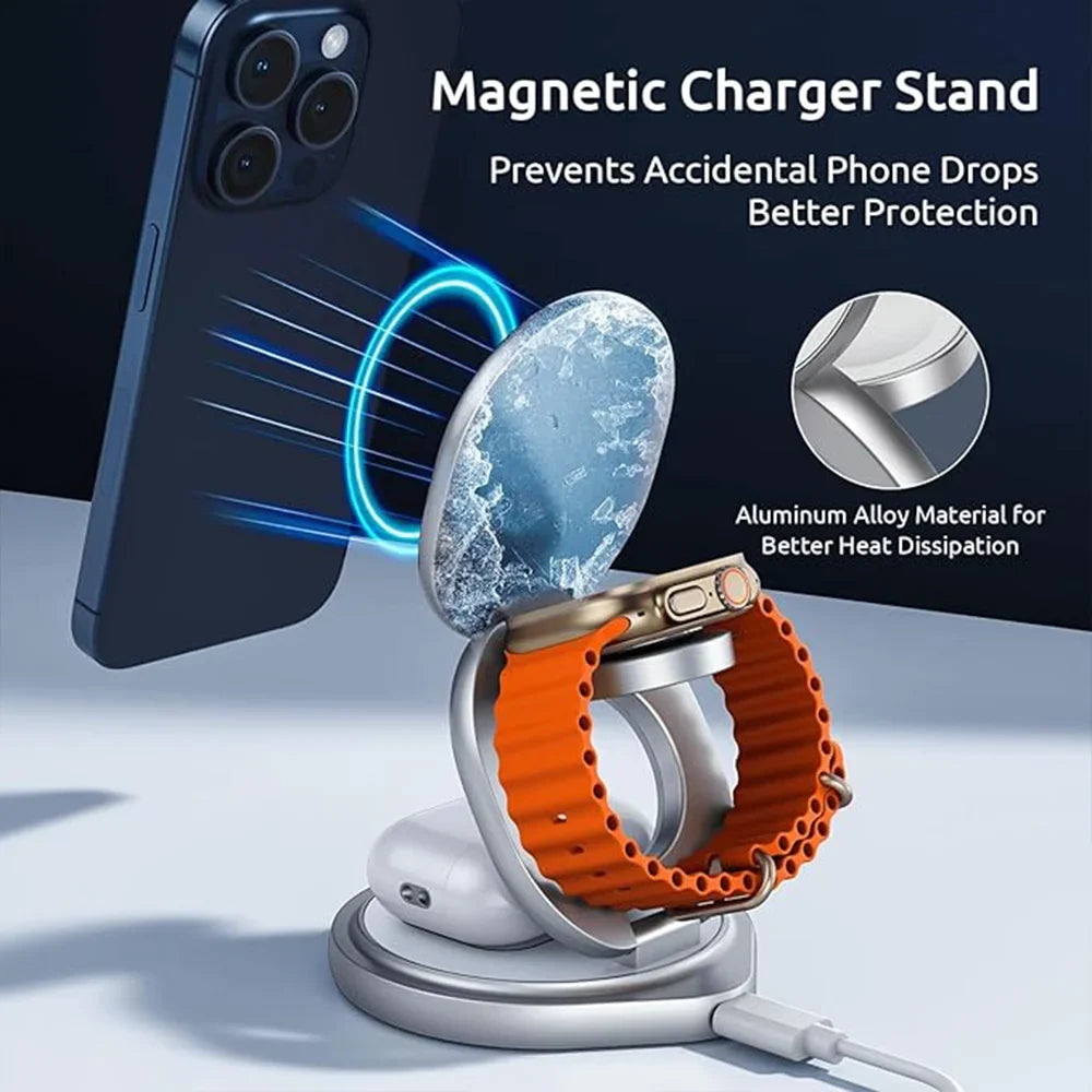 Magnetic Charging Stand with 3-in-1 Rotating Features - Image 4