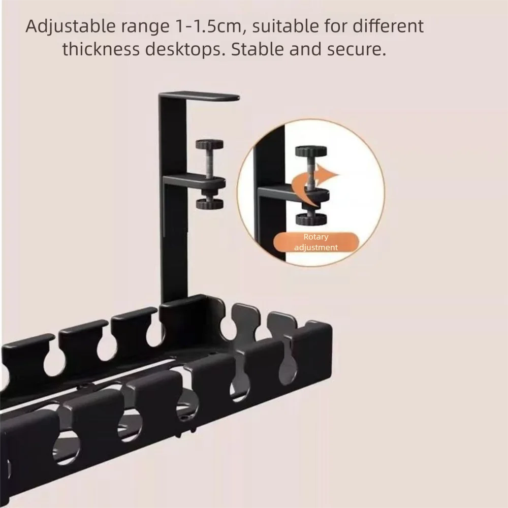 Adjustable Cable Organizer Tray for Under-Desk Use - Image 15