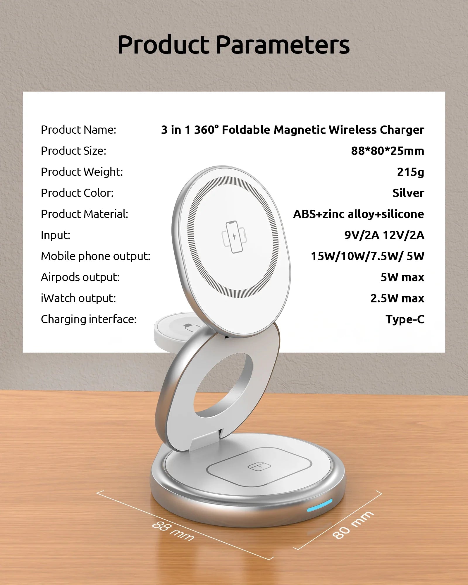Magnetic Charging Stand with 3-in-1 Rotating Features - Image 13