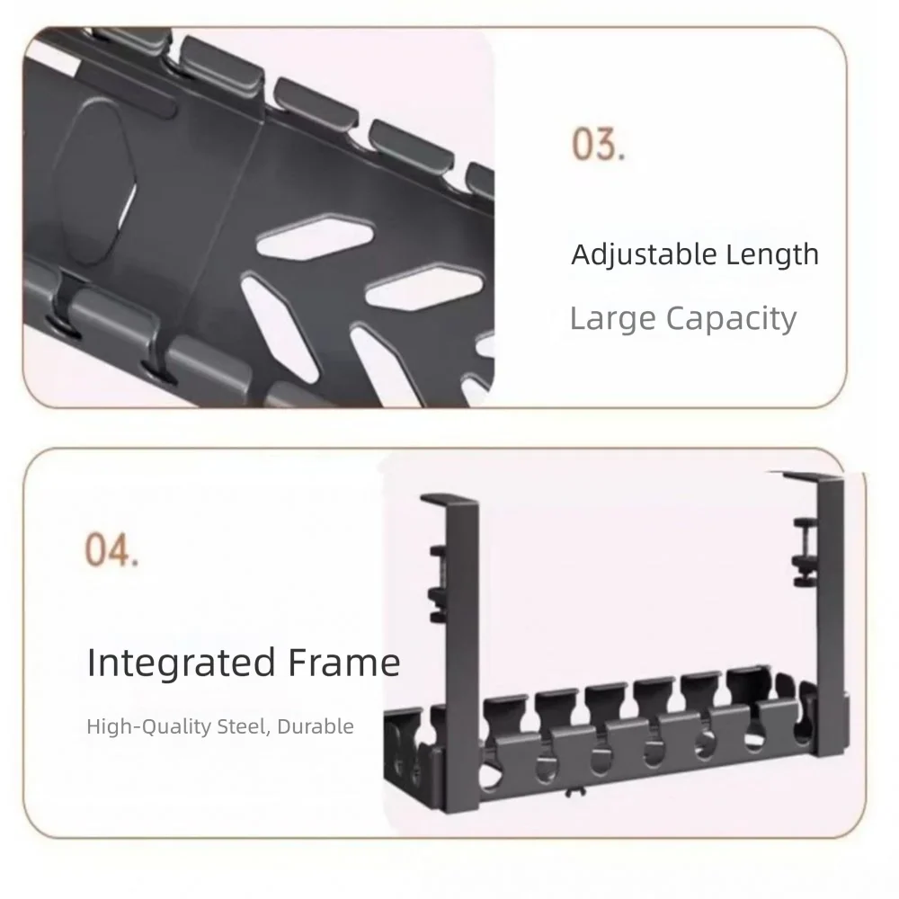 Adjustable Cable Organizer Tray for Under-Desk Use - Image 2