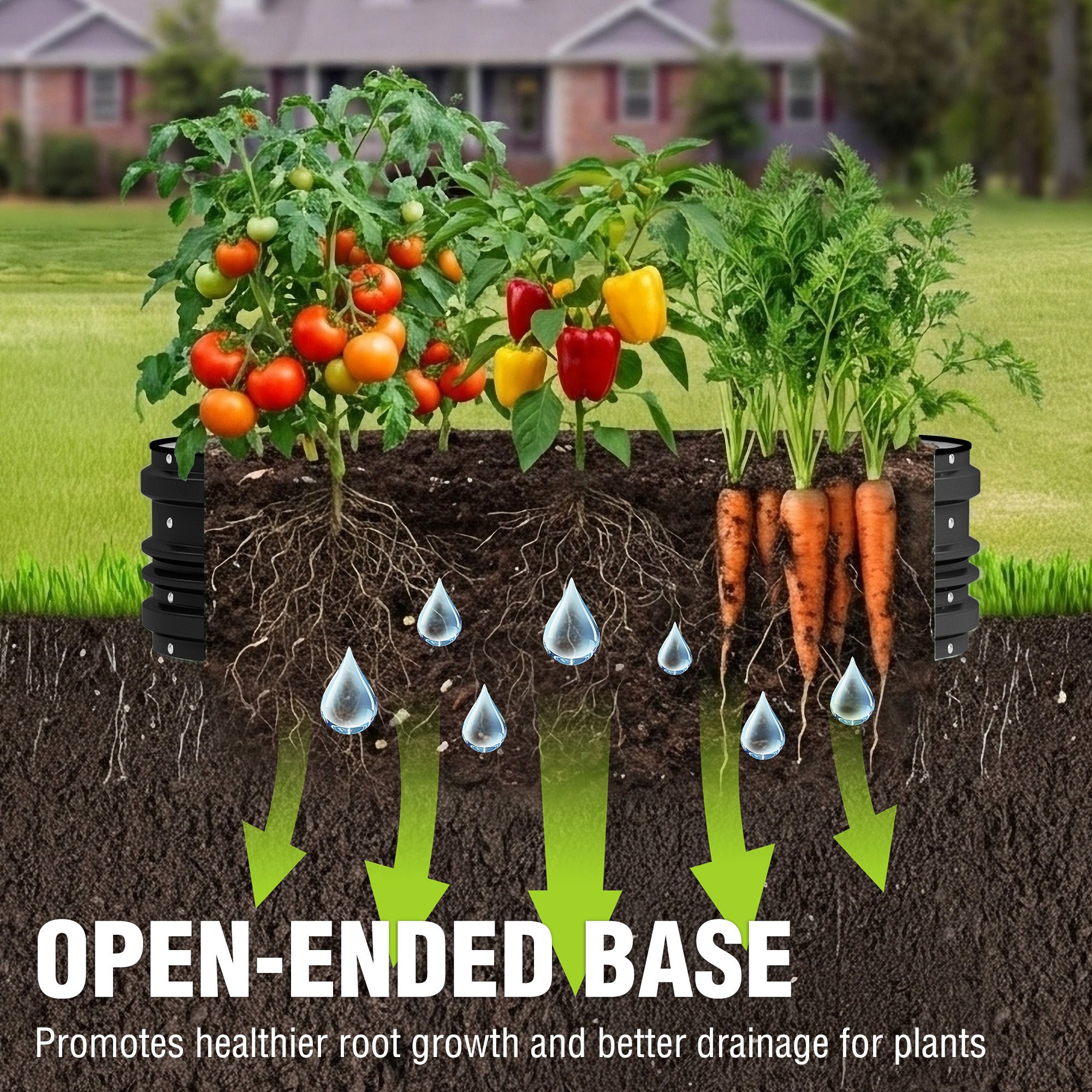 WORKPRO 4x2x1ft Galvanized Raised Garden Bed Set, Rust & Corrosion Protection, Easy Assembly, Safe Edge, Ideal for Vegetables & Flowers, Black, 2 Pcs - Image 3