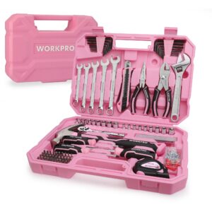WORKPRO 284PCS Complete Household Tool Set - Pink Ribbon