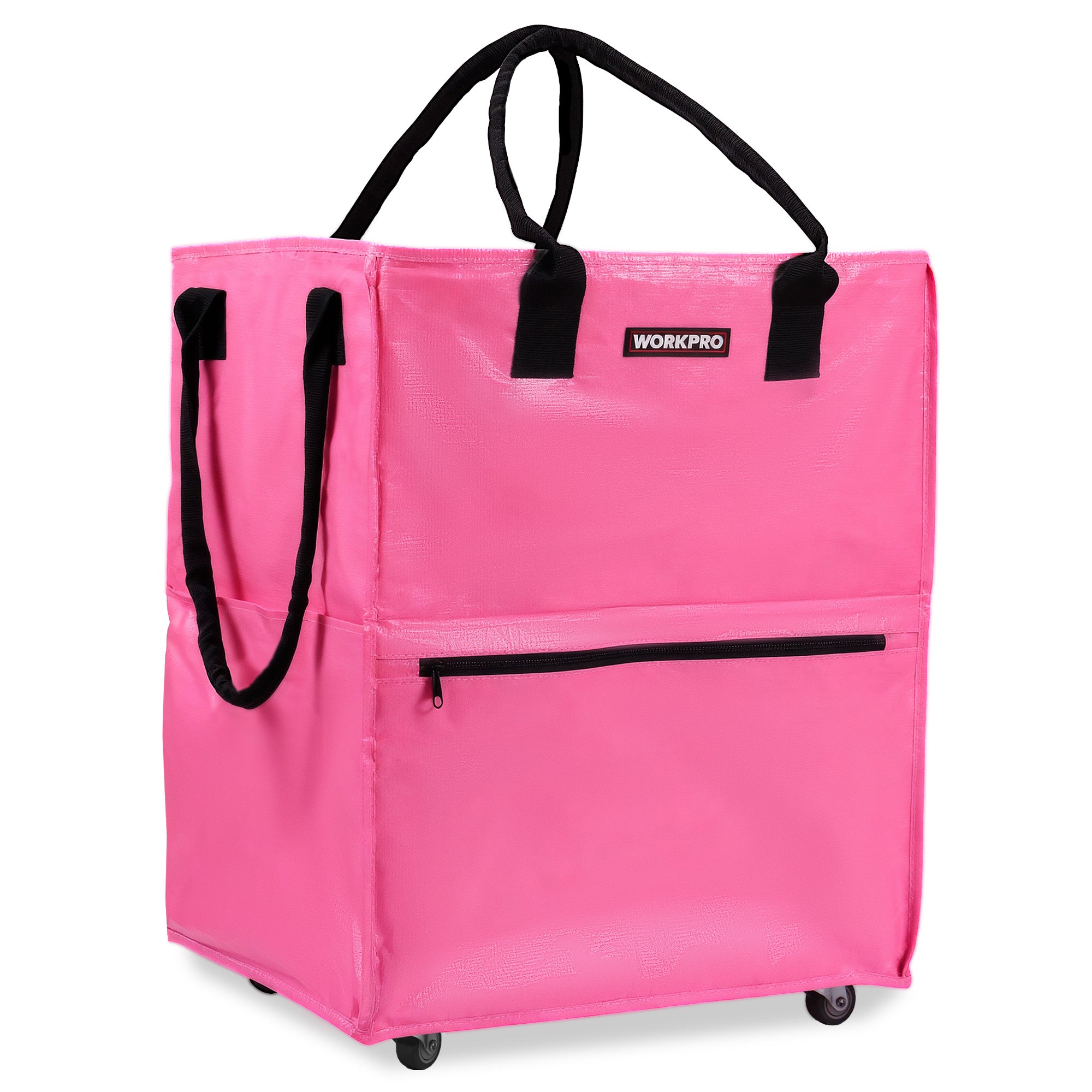 WORKPRO Large Rolling Grocery Bag, 36-Gallon Tote with 5 Wheels, 110 lbs Capacity, Dual Carry, Wide Zipper & Extra Storage for Shopping, Laundry & Moving - Image 8