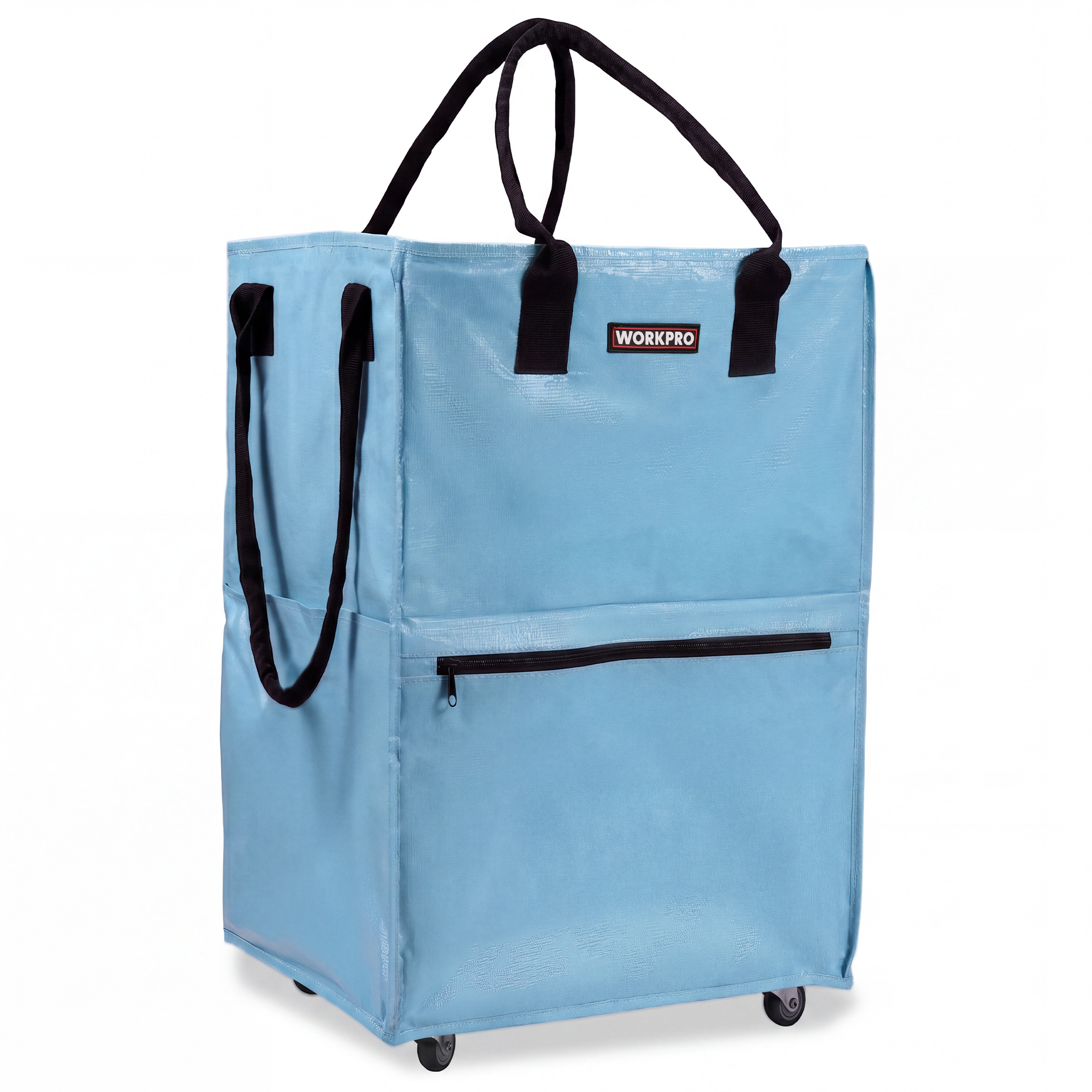 WORKPRO Large Rolling Grocery Bag, 36-Gallon Tote with 5 Wheels, 110 lbs Capacity, Dual Carry, Wide Zipper & Extra Storage for Shopping, Laundry & Moving - Image 9