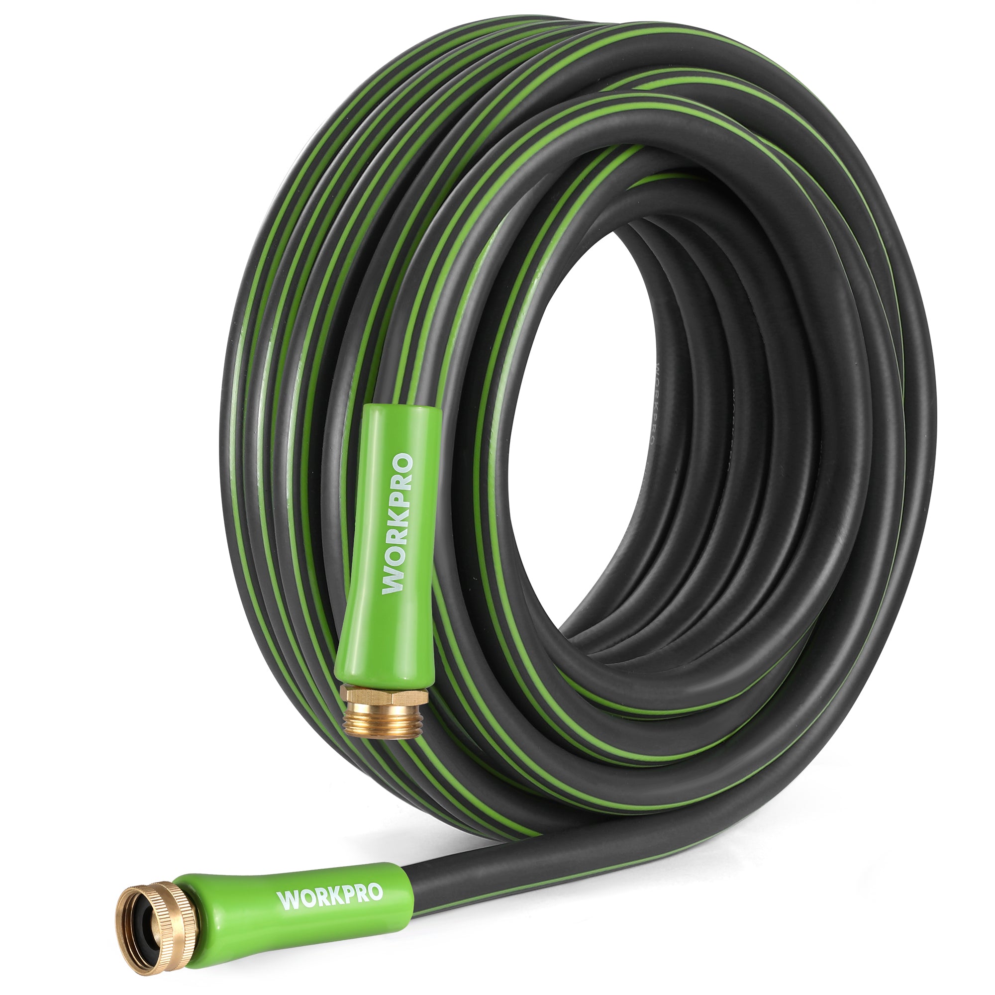WORKPRO Garden Hose 5/8" x 50FT, Heavy Duty | Flexible & Lightweight, Rotary Handle, 3/4" GHT Brass Fittings, All-Weather Outdoor, for Lawn, Garden, Yard & Car Wash - Image 2