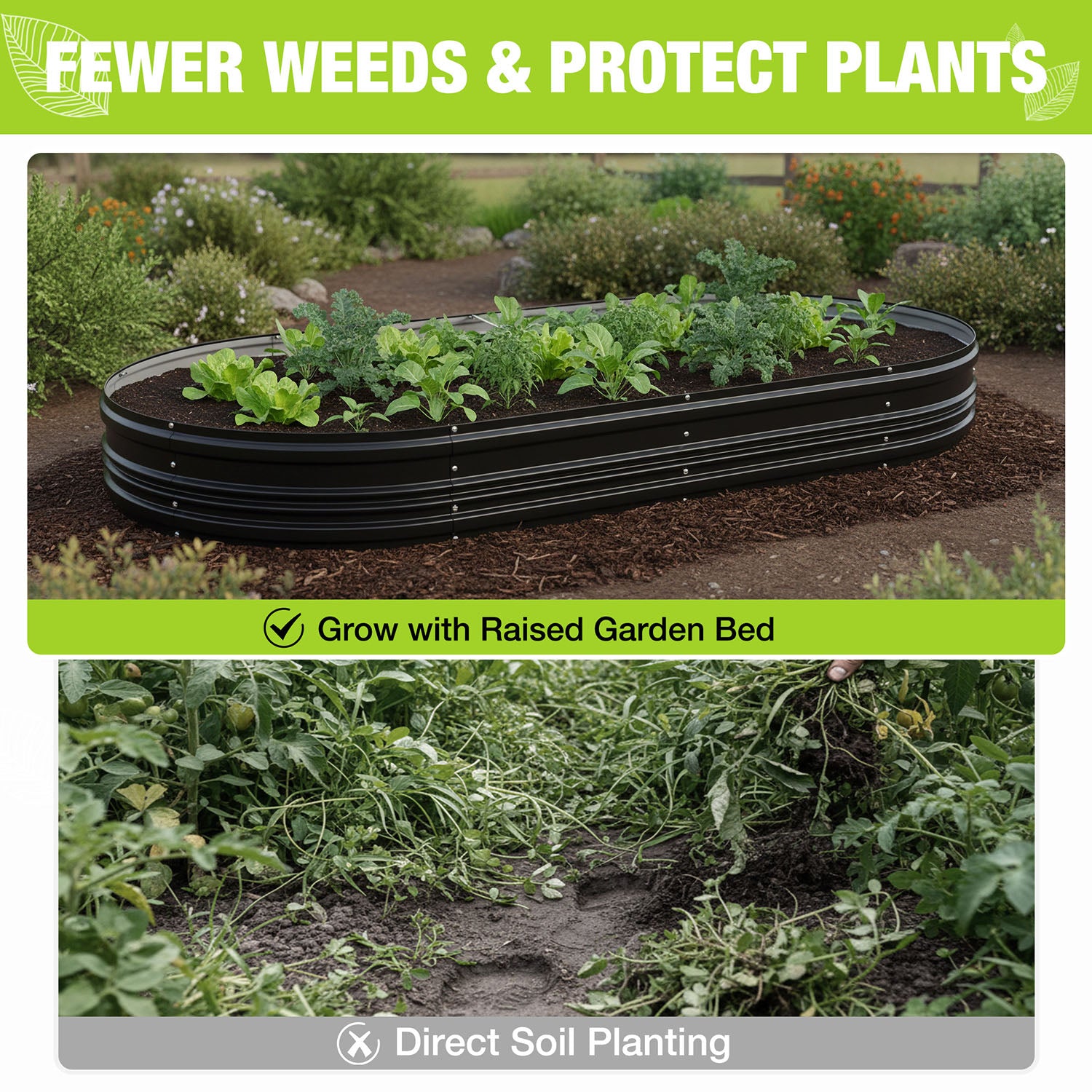 WORKPRO 2PK 8x4x1ft Outdoor Galvanized Raised Garden Bed, Easy Assembly Planter Raised Beds for Vegetable, Flowers, Herbs, Black - Image 6