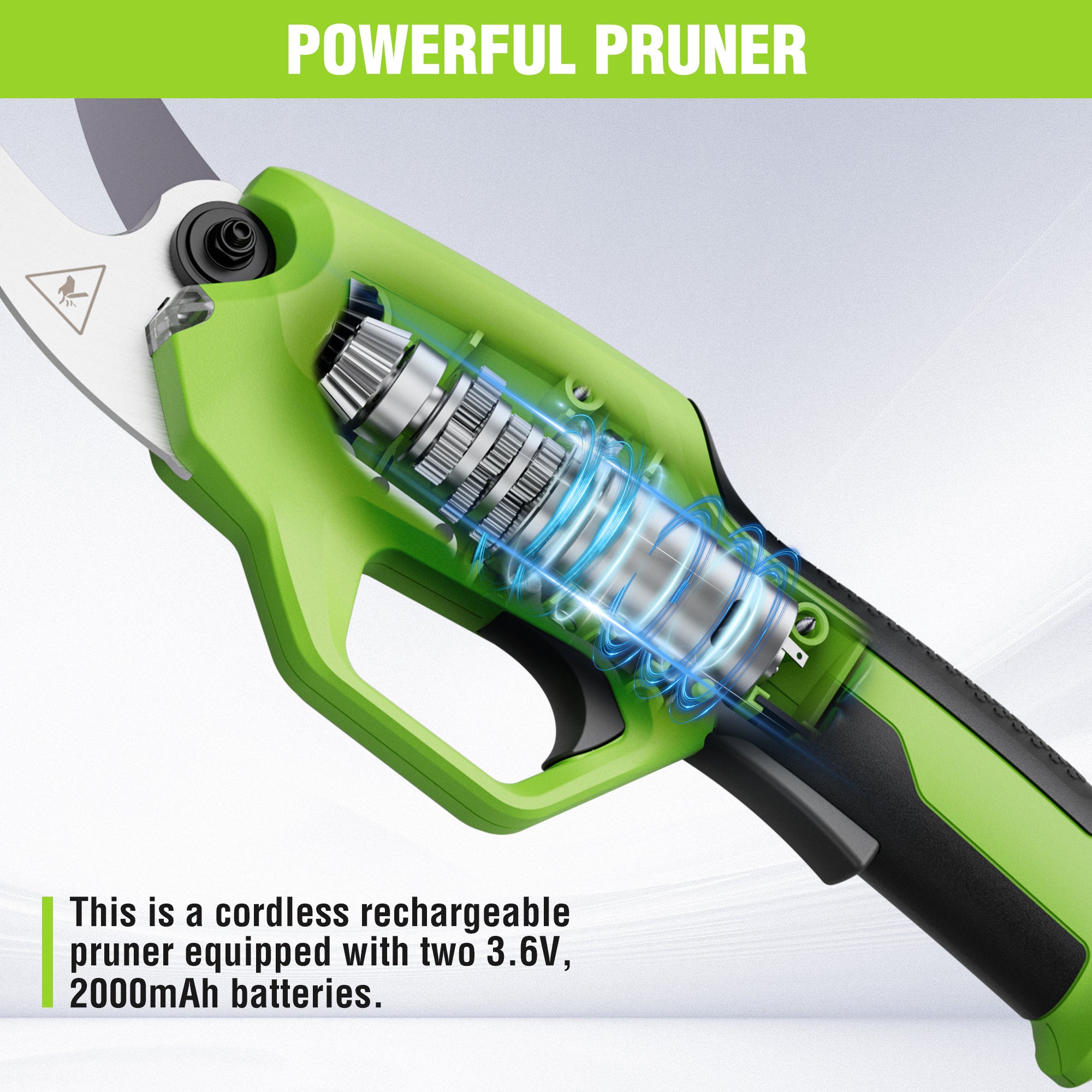 WORKPRO 7.2V Cordless Electric Pruning Shears/Tree Pruner with Rechargeable Battery, 0.8 Inch Cutting Diameter - Image 4