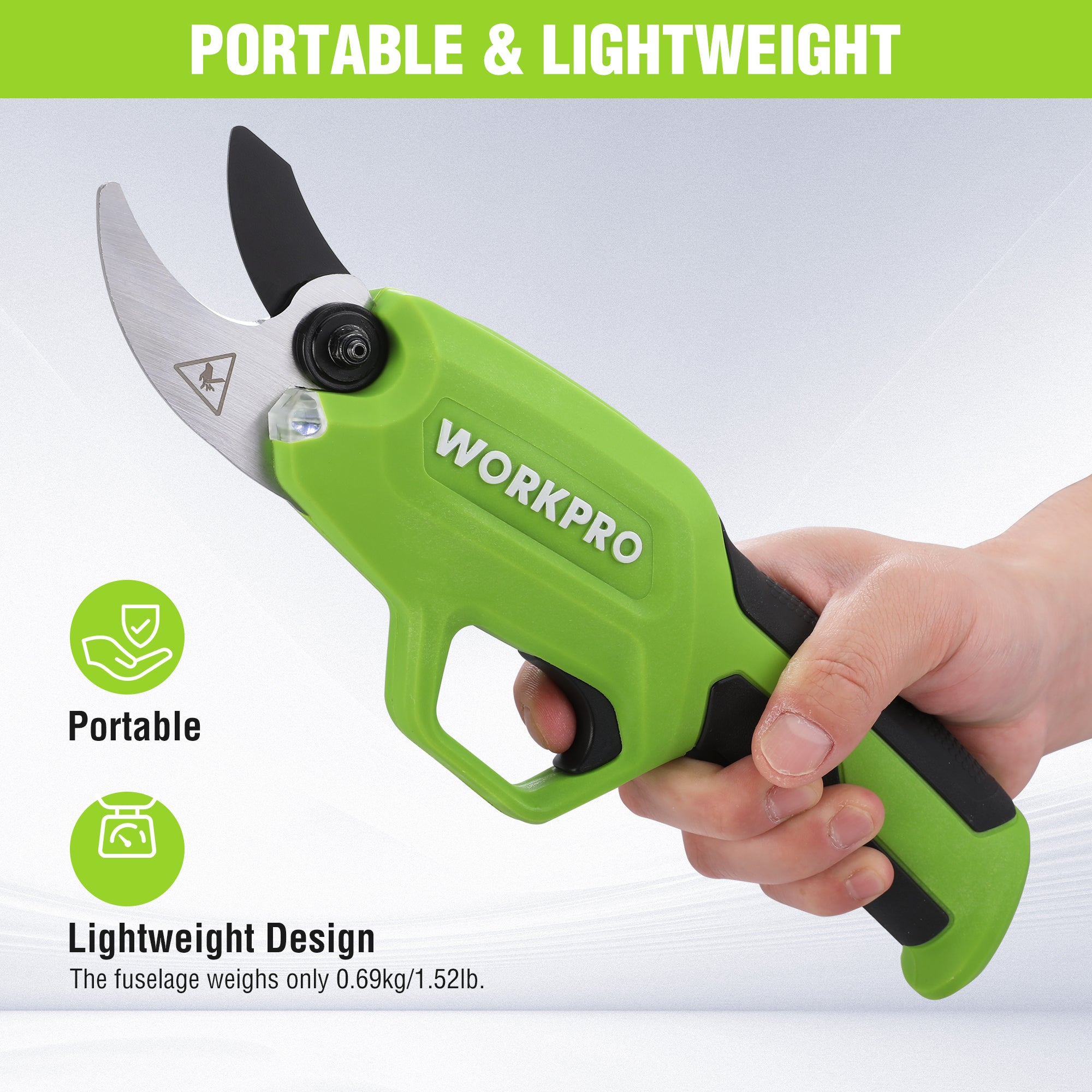 WORKPRO 7.2V Cordless Electric Pruning Shears/Tree Pruner with Rechargeable Battery, 0.8 Inch Cutting Diameter - Image 5
