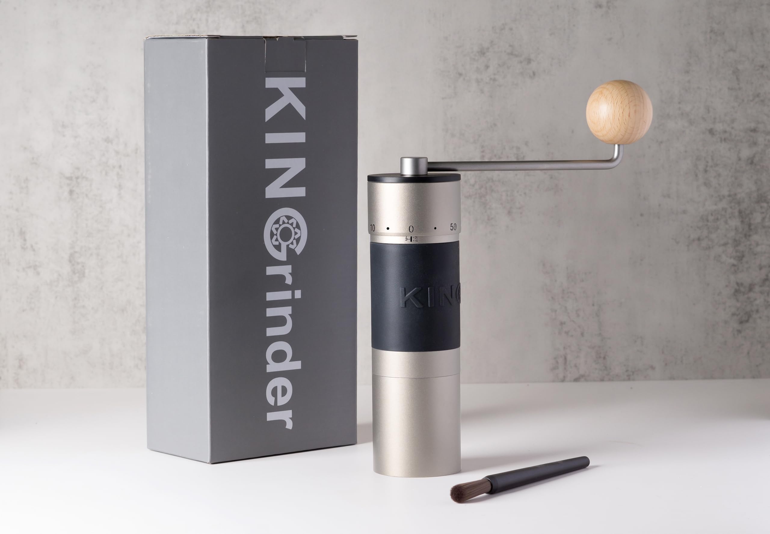 【Silver】KINGrinder K6 Manual Coffee Grinder Straight Handle Stainless Burr Supports grind settings for various brewing methods such as pour-over and espresso - Image 2