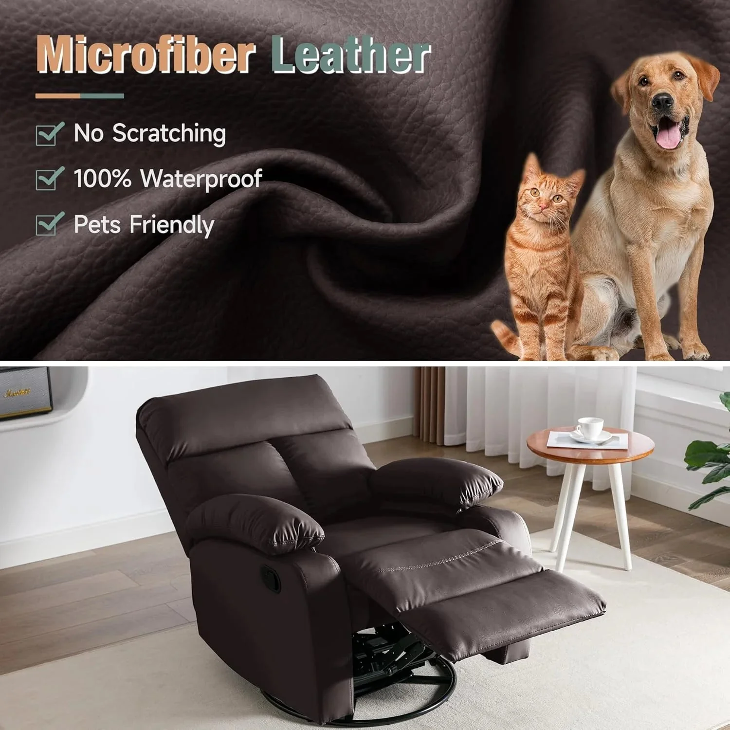 Small Swivel Rocker Recliner Chair for Compact Spaces - Image 19