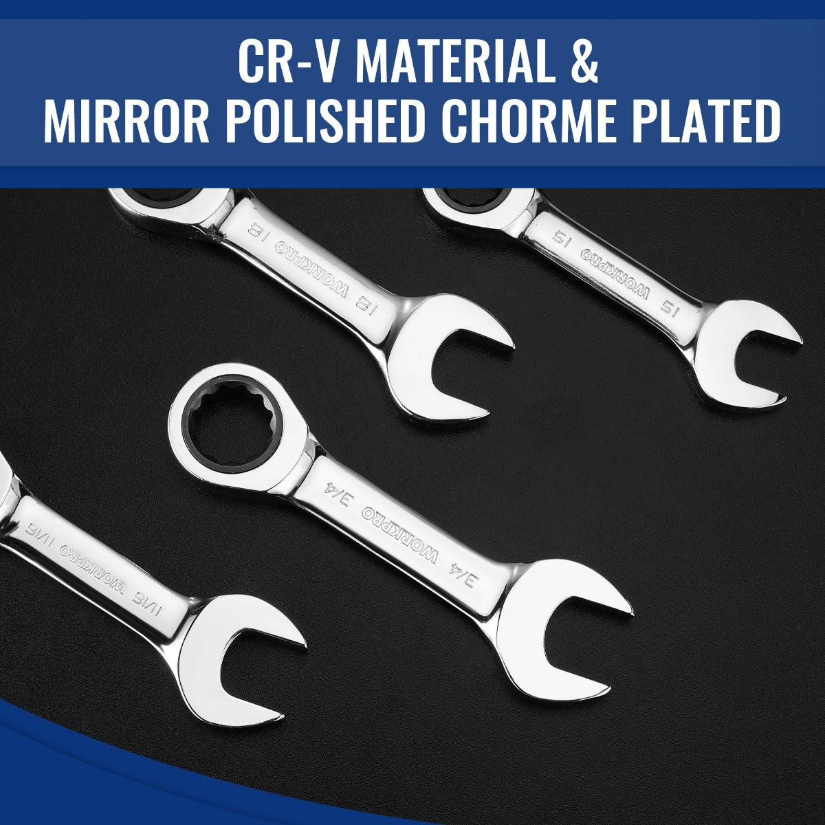 WORKPRO 14-Piece Ratcheting Combination Stubby Wrench Set - Image 7