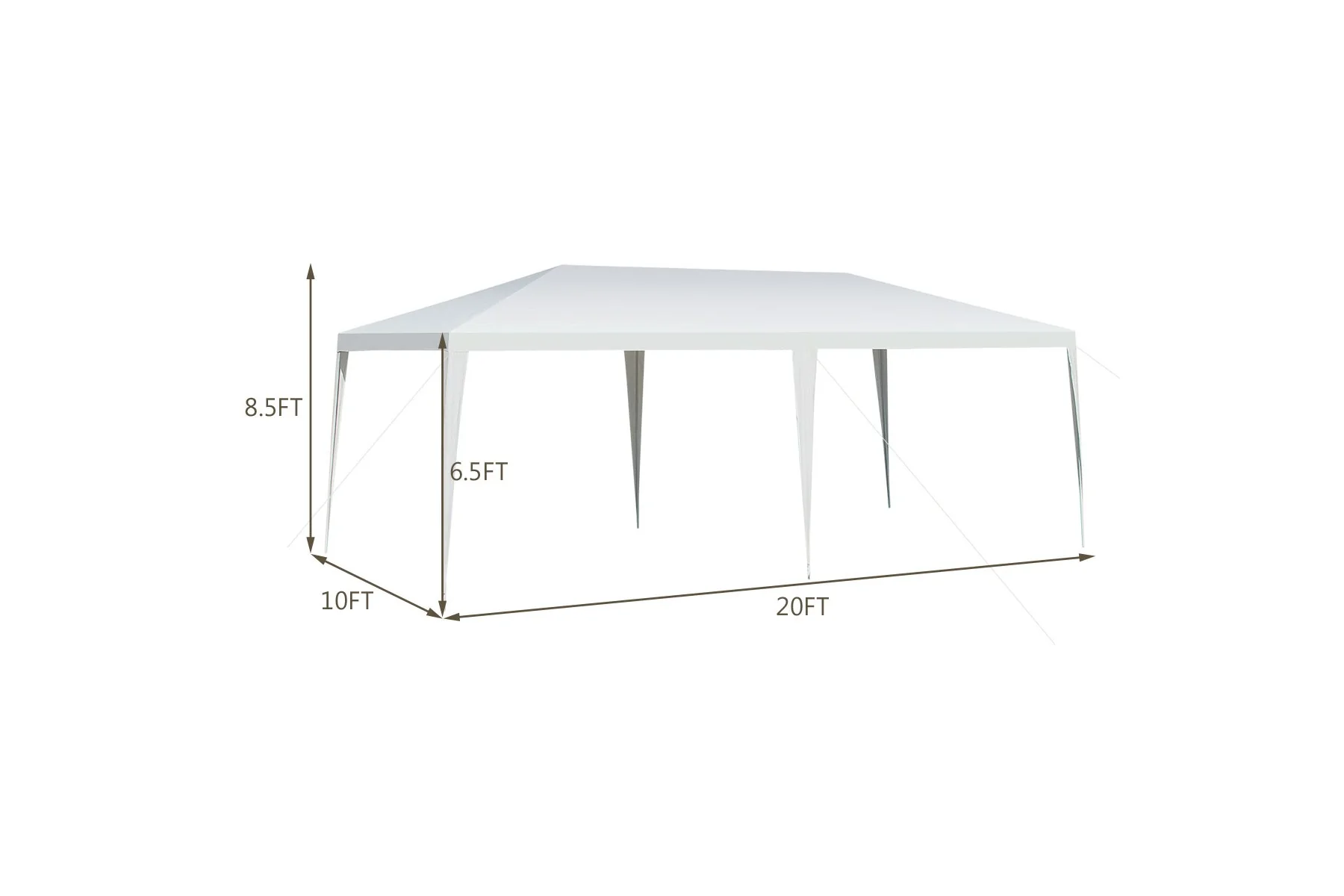 Costway 10'x20' Outdoor Party Wedding Tent Heavy Duty Canopy Pavilion