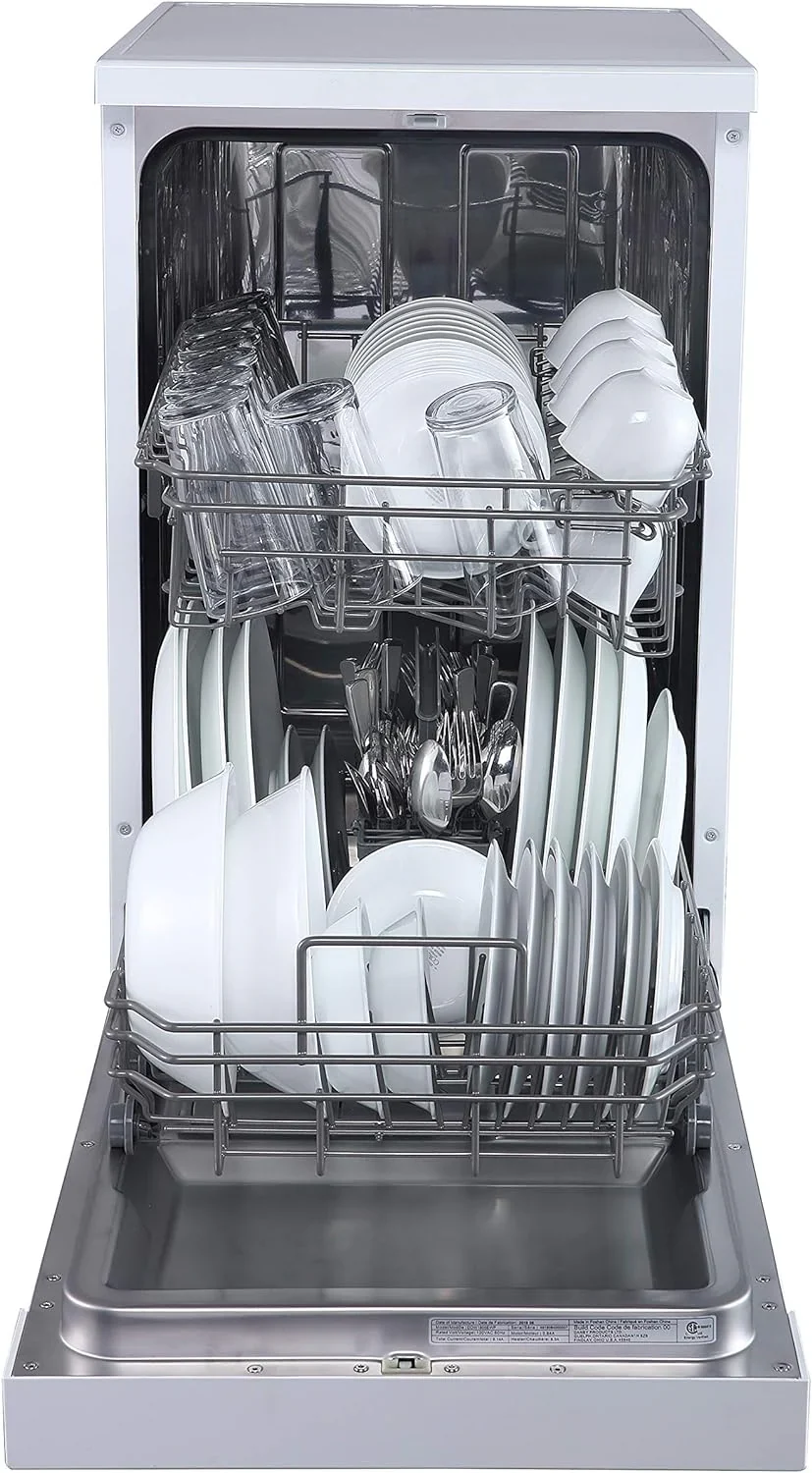 Portable Dishwasher, 18in Wide, 8 Place Settings Capacity, White - Image 4