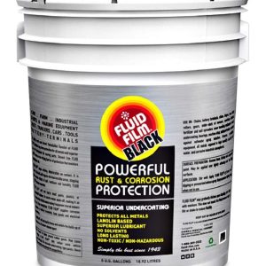 Fluid Film Black Non-Aerosol, Long Lasting Corrosion, Penetrant & Lubricant, Anti-Rust Coating, Protects All Metals in Marine and Undercoating in Automotive & Snow-Handling Vehicles, 5 Gallons