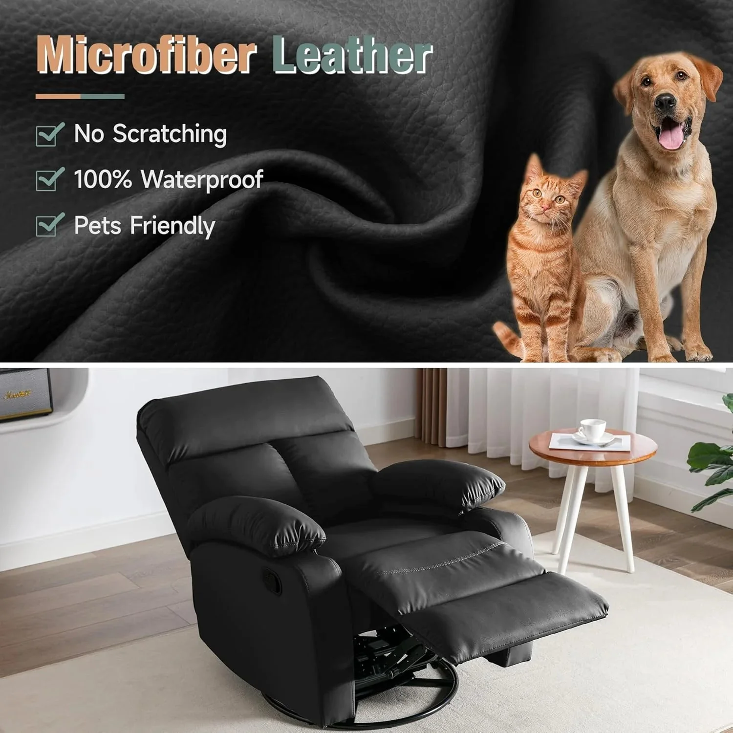 Small Swivel Rocker Recliner Chair for Compact Spaces - Image 33