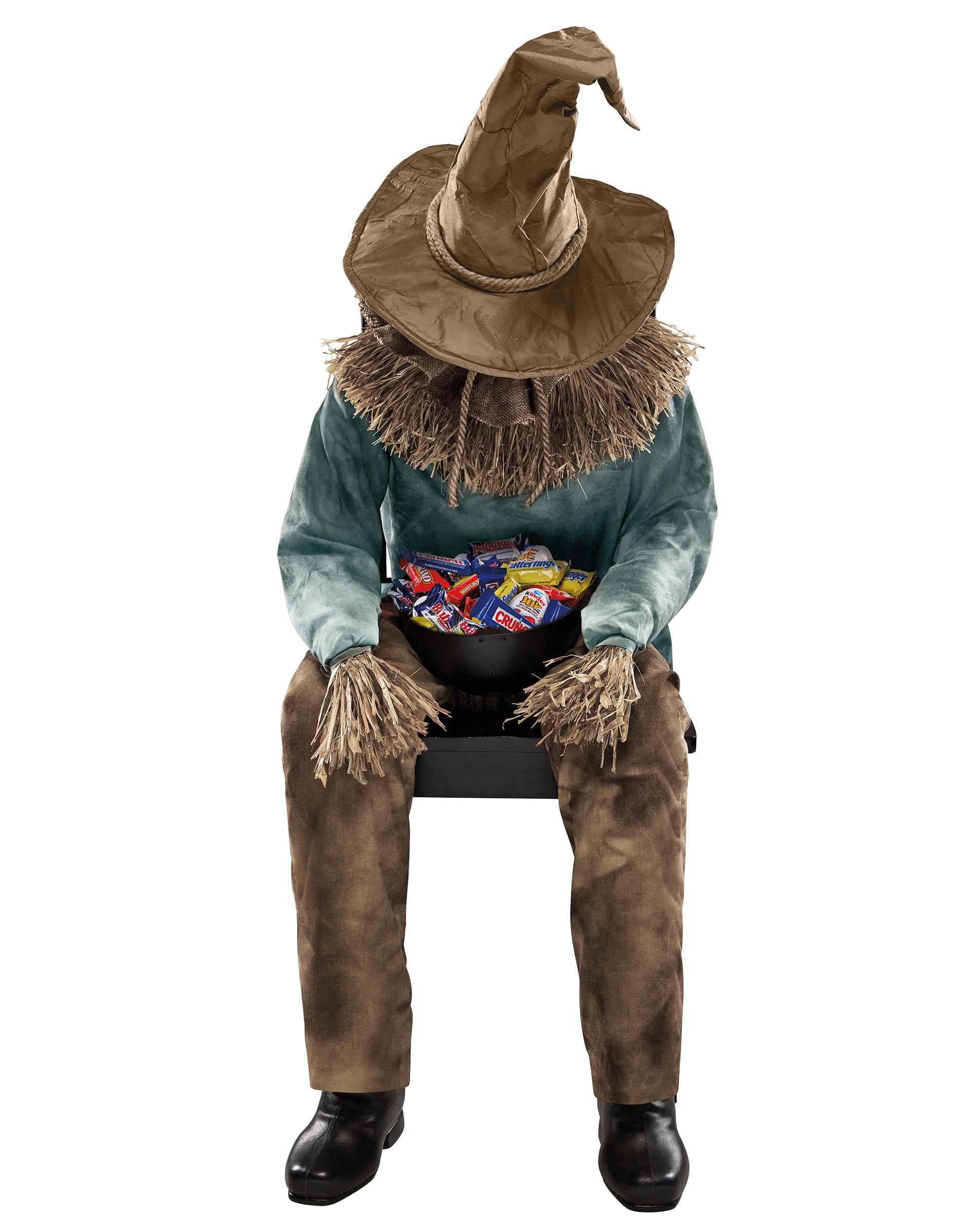 Spirit Halloween 4 Ft 6 In Scary Sitting Scarecrow Animatronic, Multicolor - Image 4