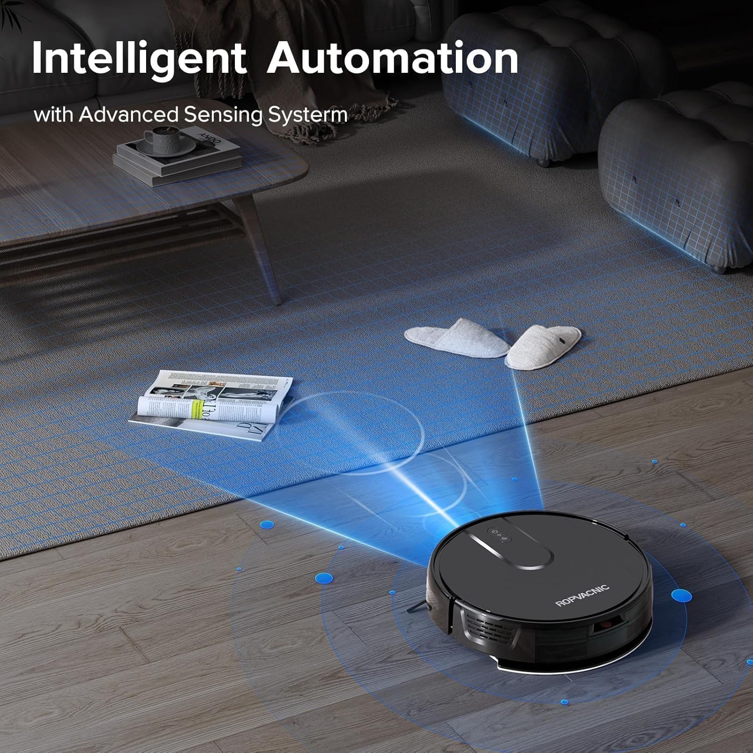 ROPVACNIC Robot Vacuum and Mop Combo 5200Pa Suction Robotic Cleaner Self-charging, app control, personalized cleaning adjustments, advanced obstacle avoidance, suitable for home use - Image 2