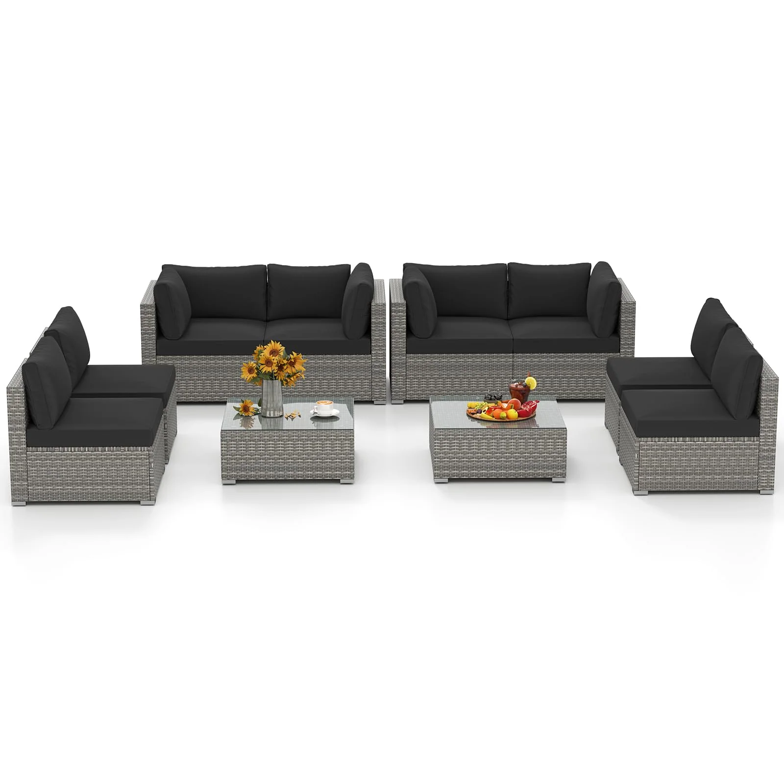 Tangkula 5-Piece Outdoor Patio Sectional Sofa Couch