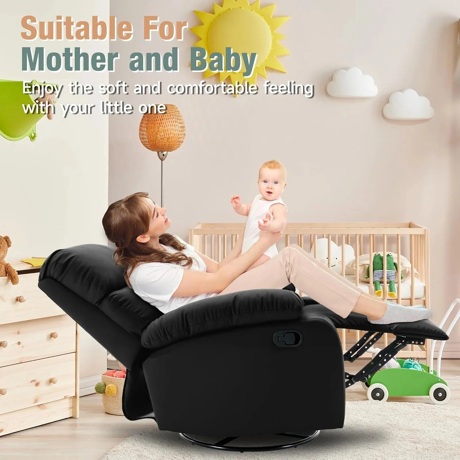 Small Swivel Rocker Recliner Chair for Compact Spaces - Image 36