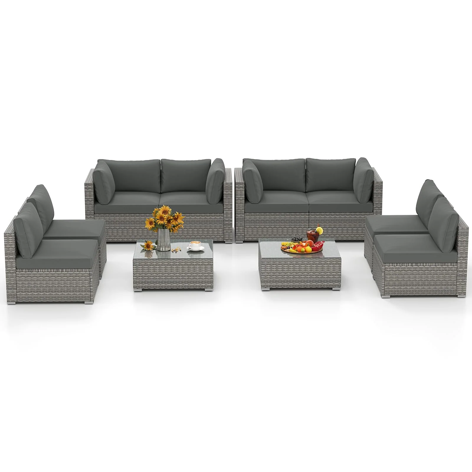 Tangkula 5-Piece Outdoor Patio Sectional Sofa Couch - Image 12