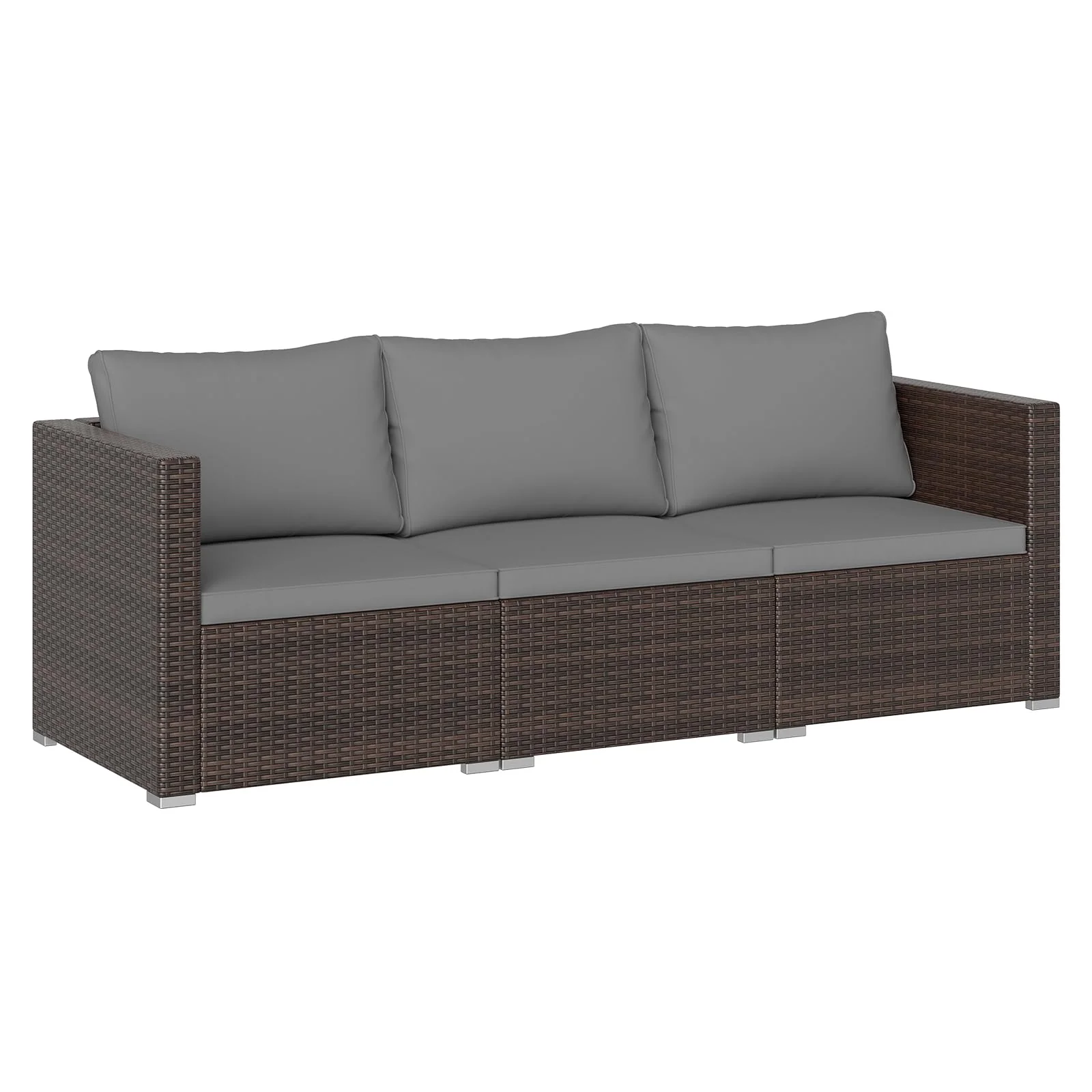 Tangkula 3 Pieces Patio Sectional Sofa Set with Soft Cushions