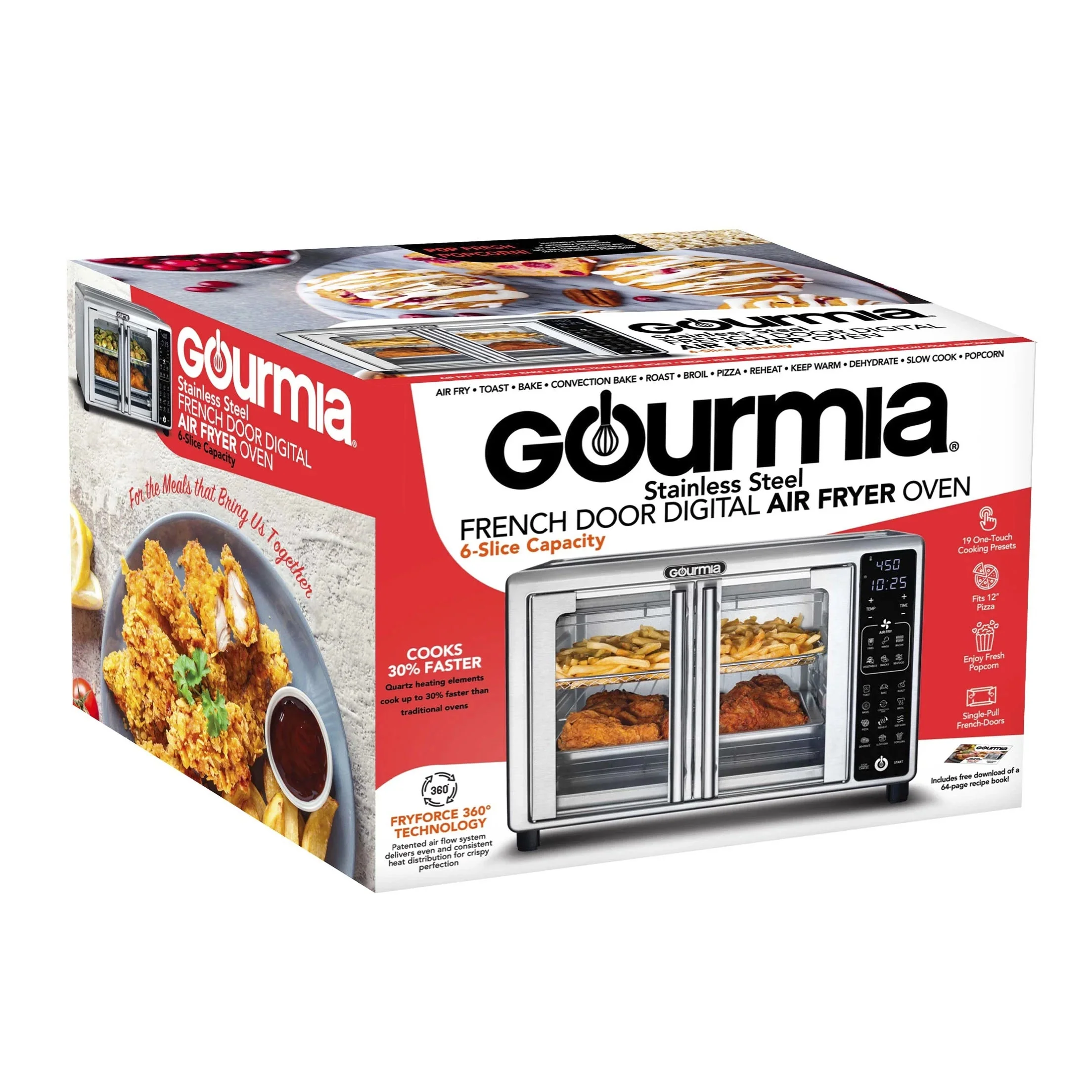 Gourmia French Door Digital Toaster Oven Air Fryer, 6-Slice, 24L, Stainless Steel - GTF2440 - Image 8